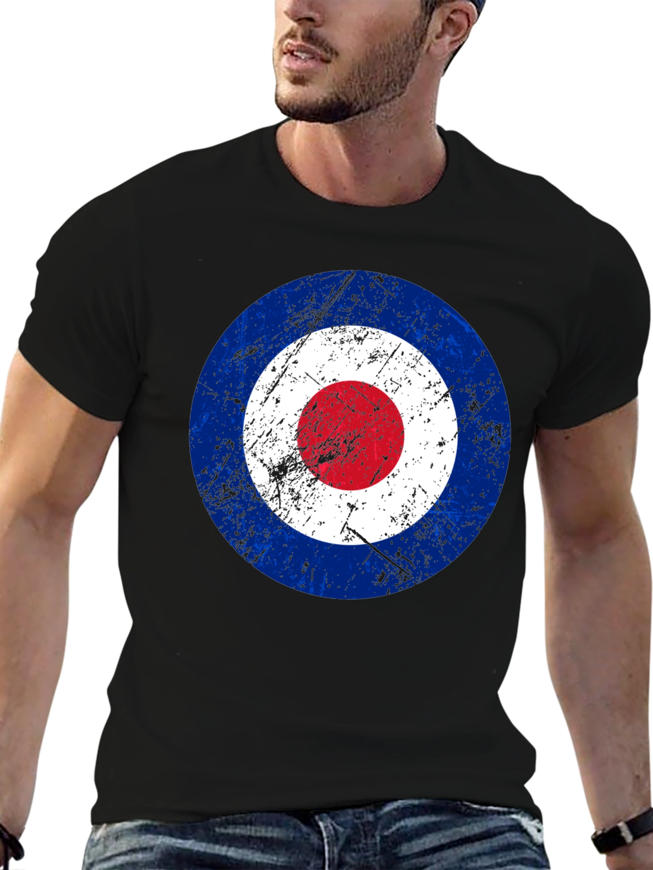 Black Target Graphic T-Shirt - Retro Mod Style view 6