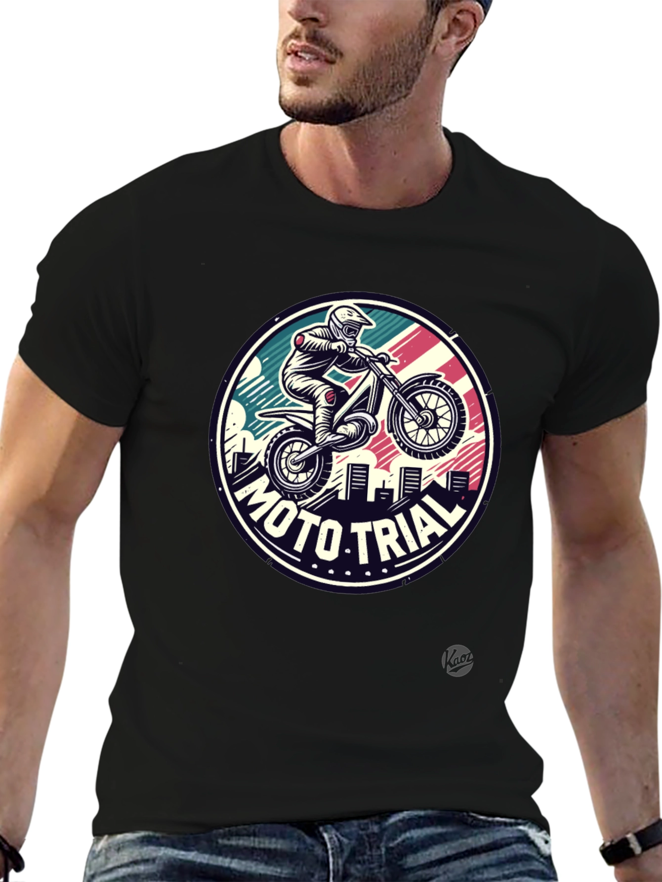 Black Moto Trial Graphic Tee - Ride in Style view 6
