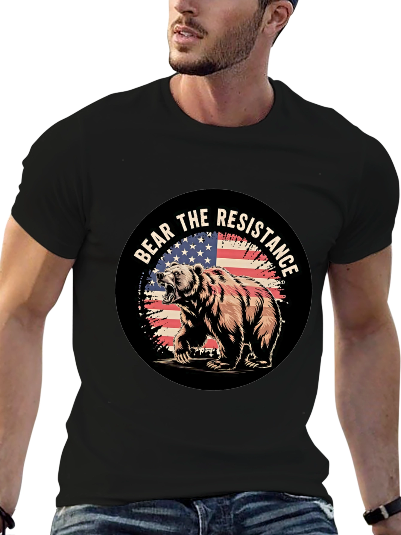 Black Bear the Resistance Graphic T-Shirt view 6