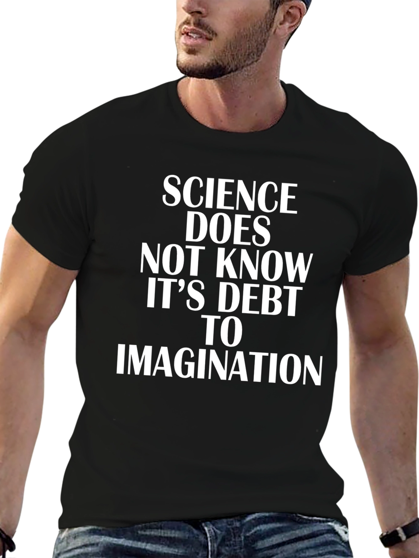 Black Science and Imagination T-Shirt - Unique Design view 6