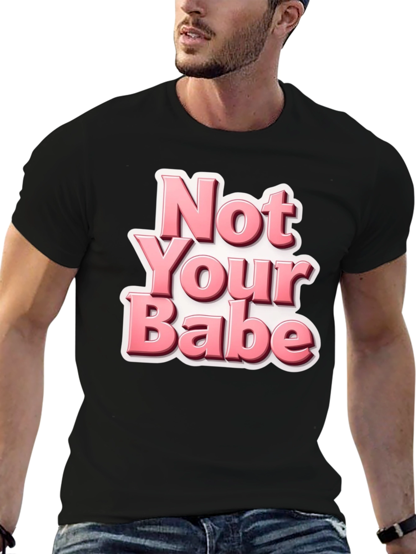 Black Not Your Babe Black Graphic Tee view 6