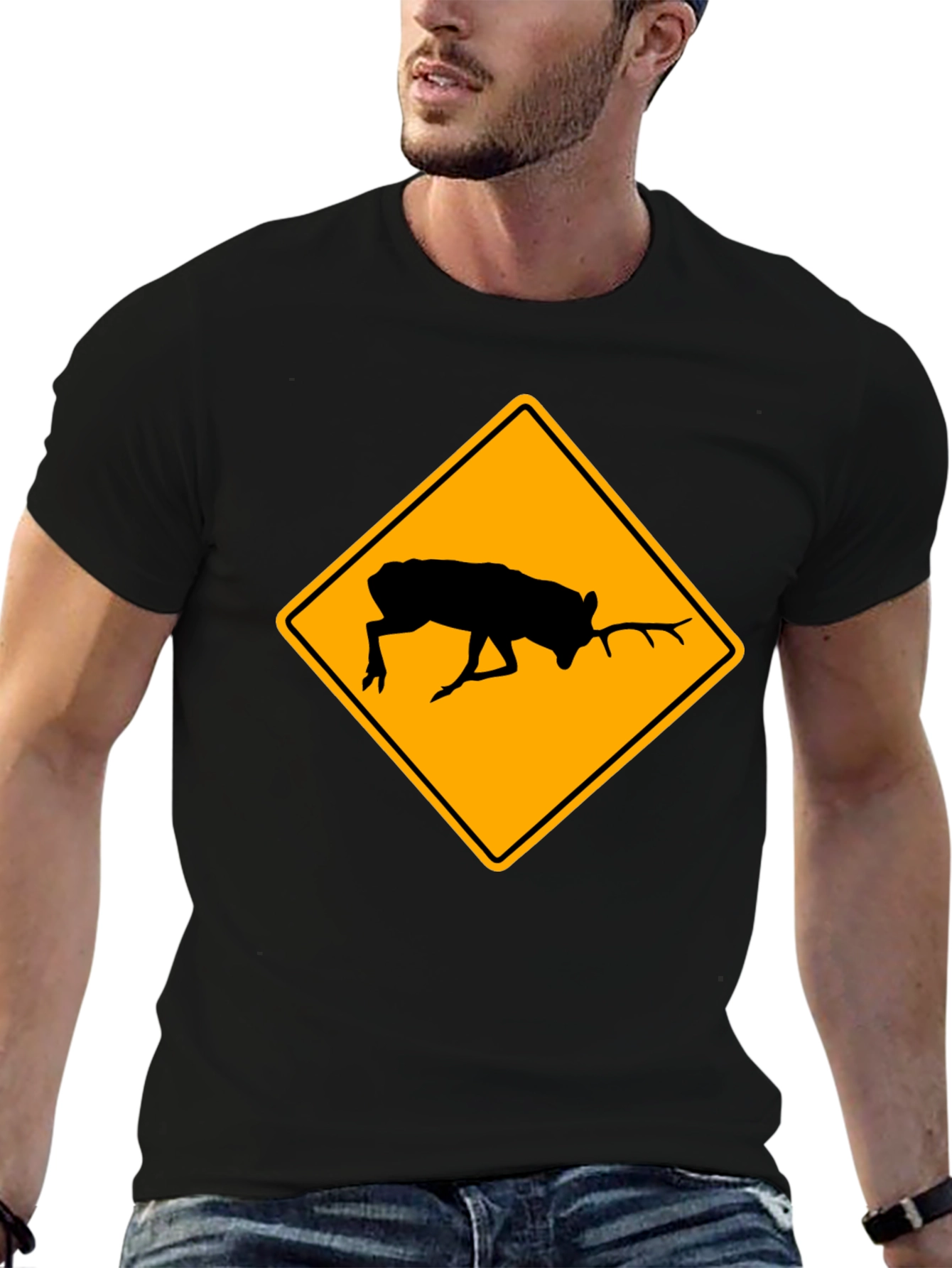 Black Elk Crossing T-Shirt: Caution Wildlife Tee view 6