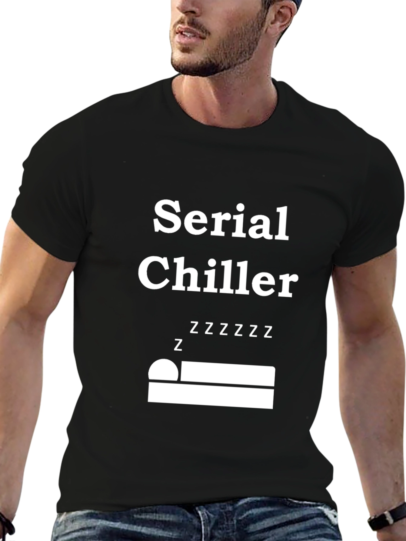 Black Serial Chiller Graphic T-Shirt - Relax & Unwind view 6