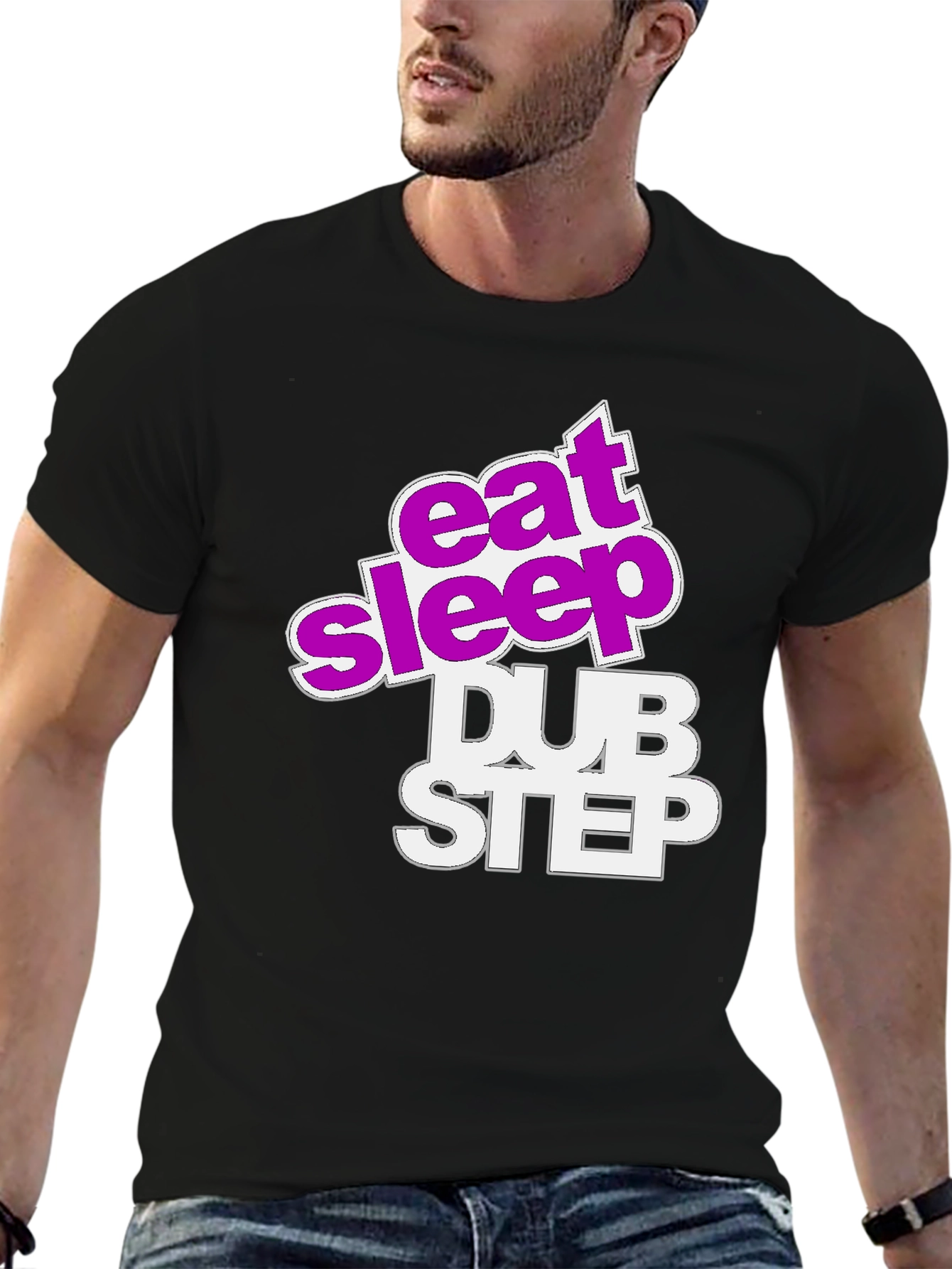 Black Eat Sleep Dubstep Graphic Tee view 6