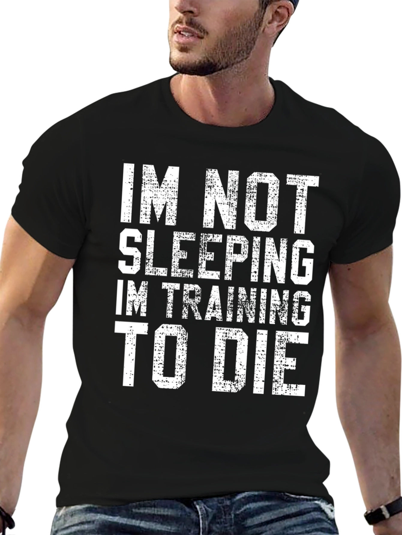 Black Funny I'm Not Sleeping Training to Die T-Shirt view 6