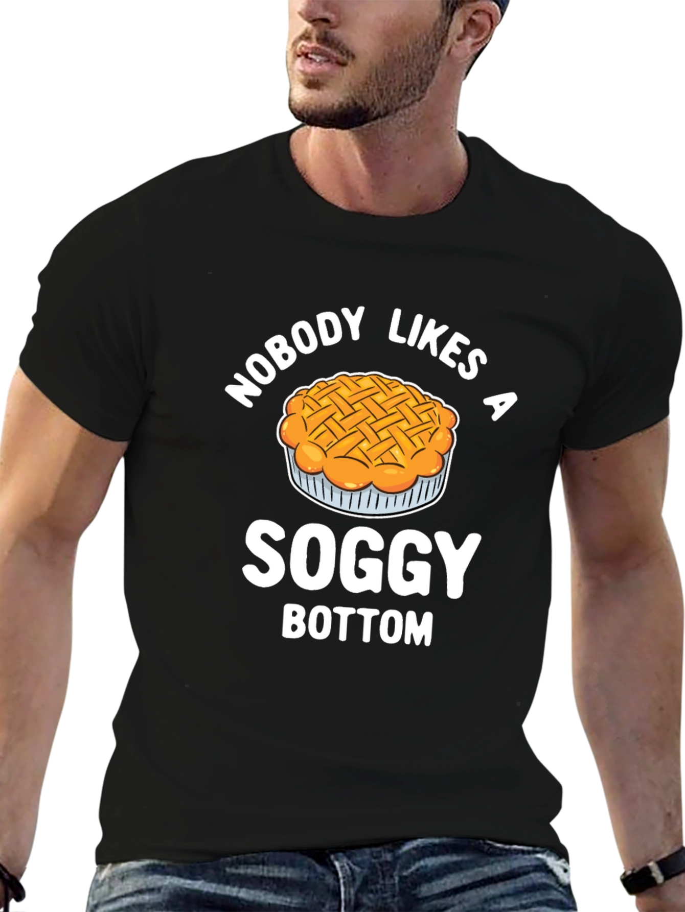Black Soggy Bottom Pie T-Shirt Funny Foodie Tee view 6