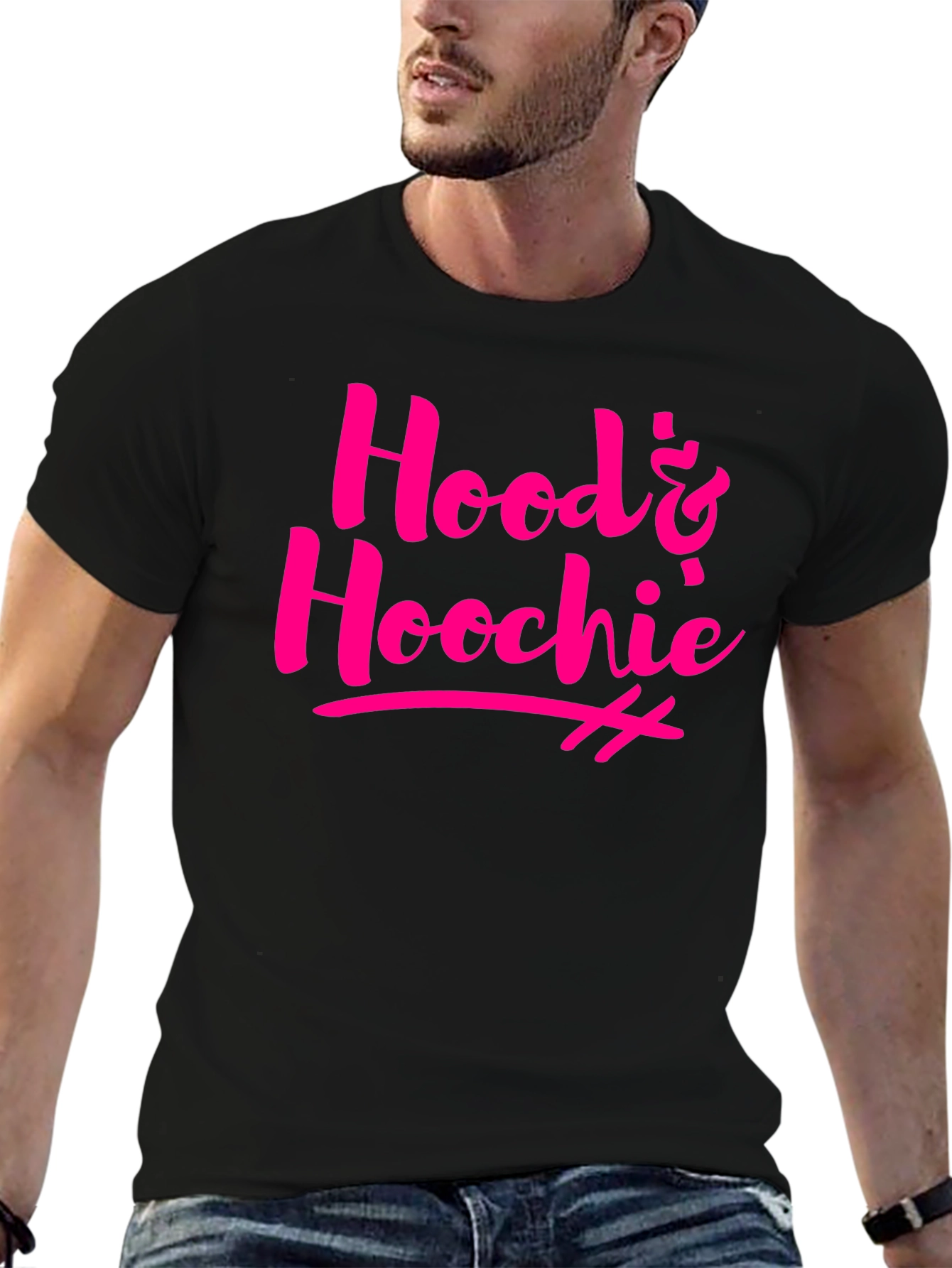 Black Hood & Hoochie Graphic Tee view 6