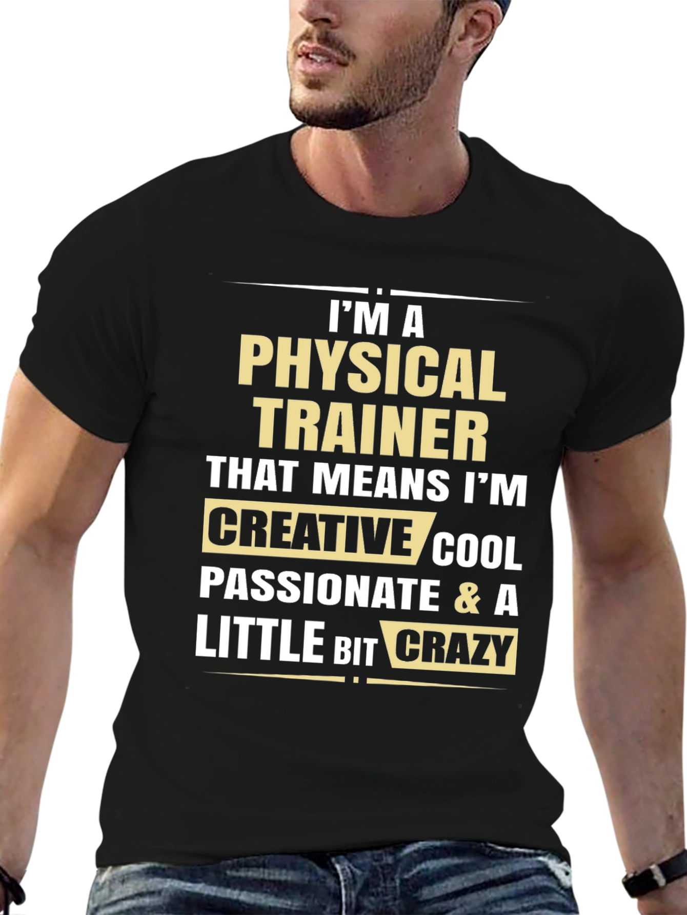 Black Physical Trainer Funny Graphic Tee view 6