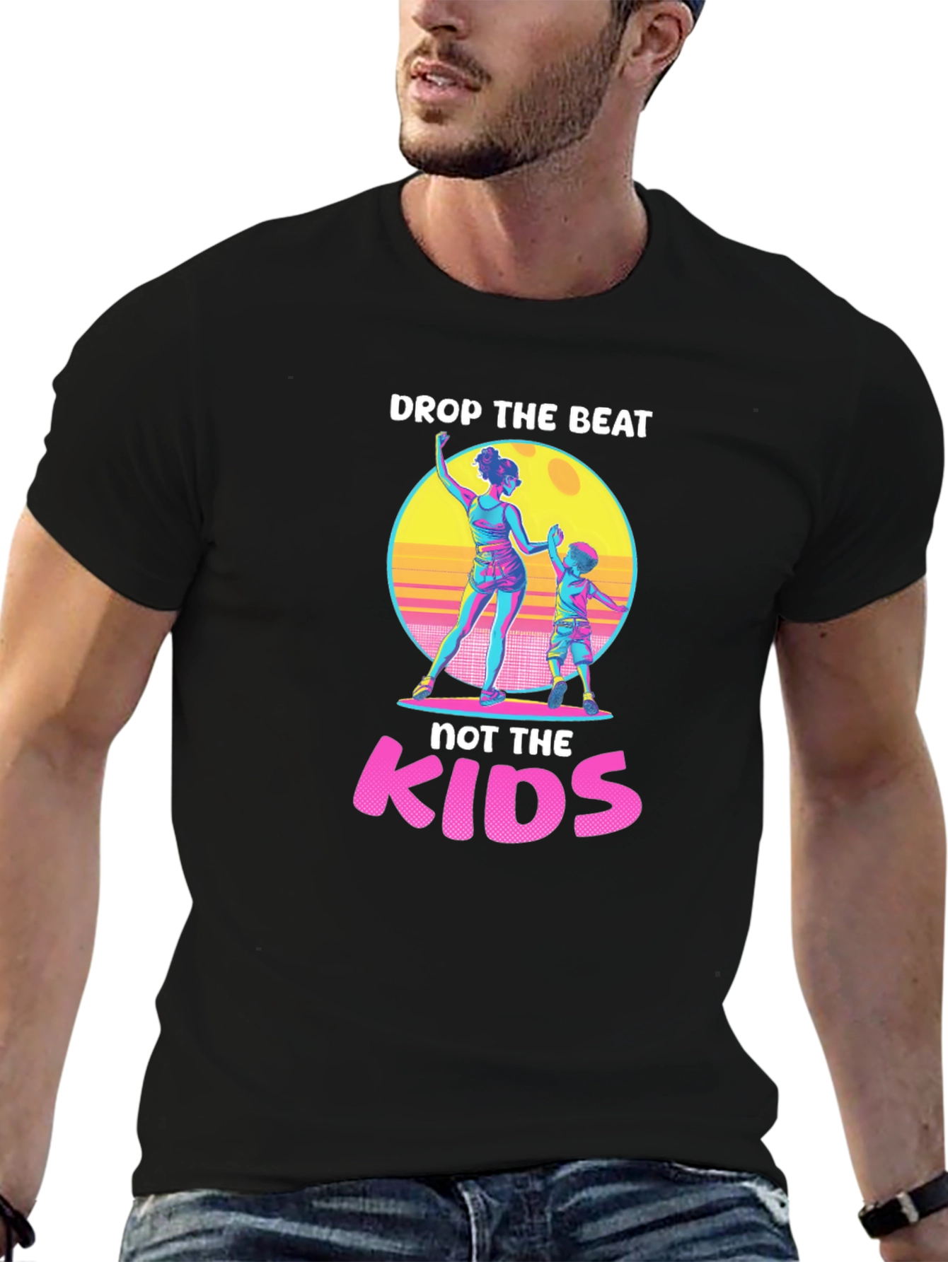 Black Drop the Beat, Not the Kids T-Shirt view 6