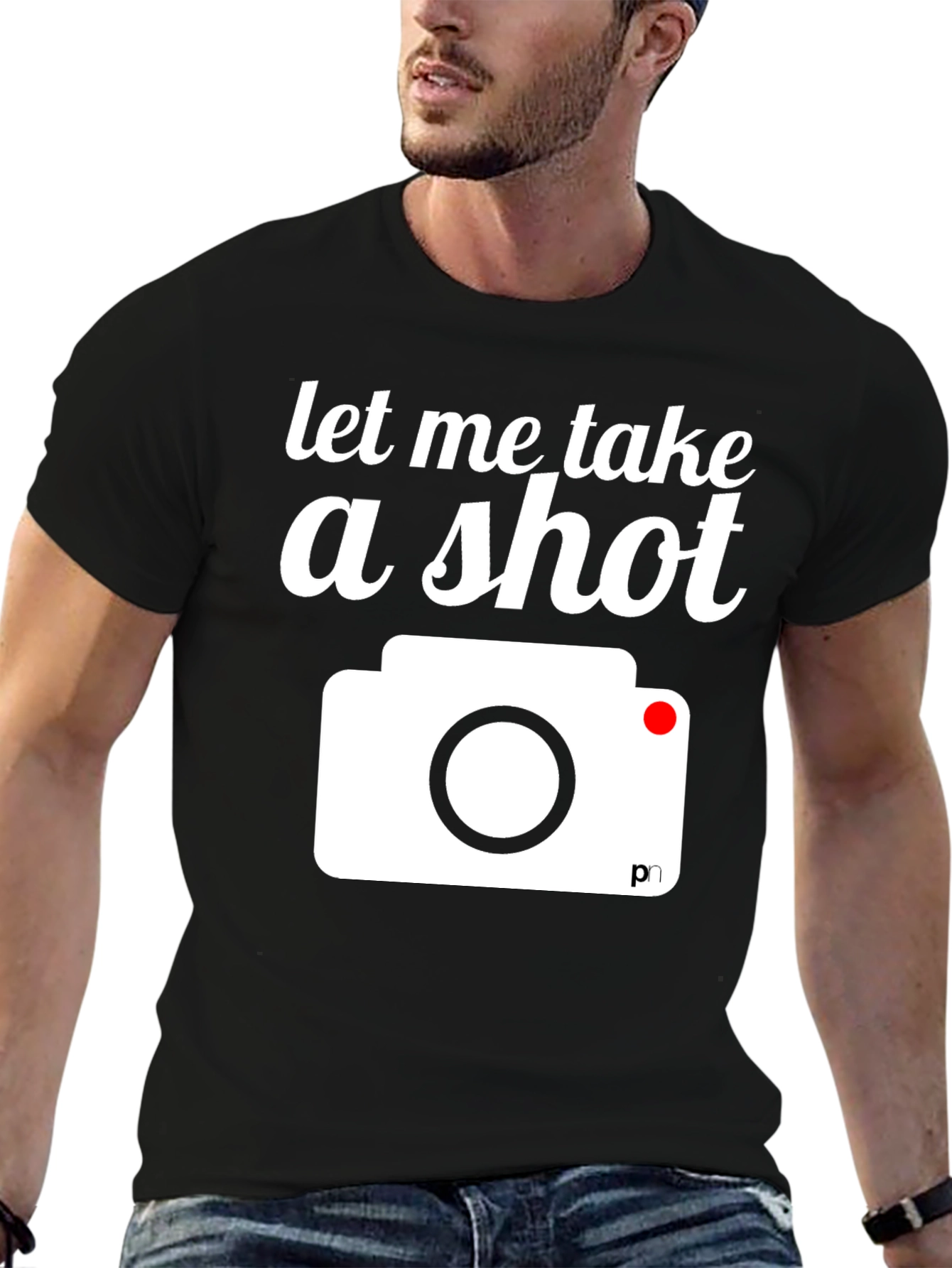 Black Funny Photographer T-Shirt - Let Me Take A Shot view 6