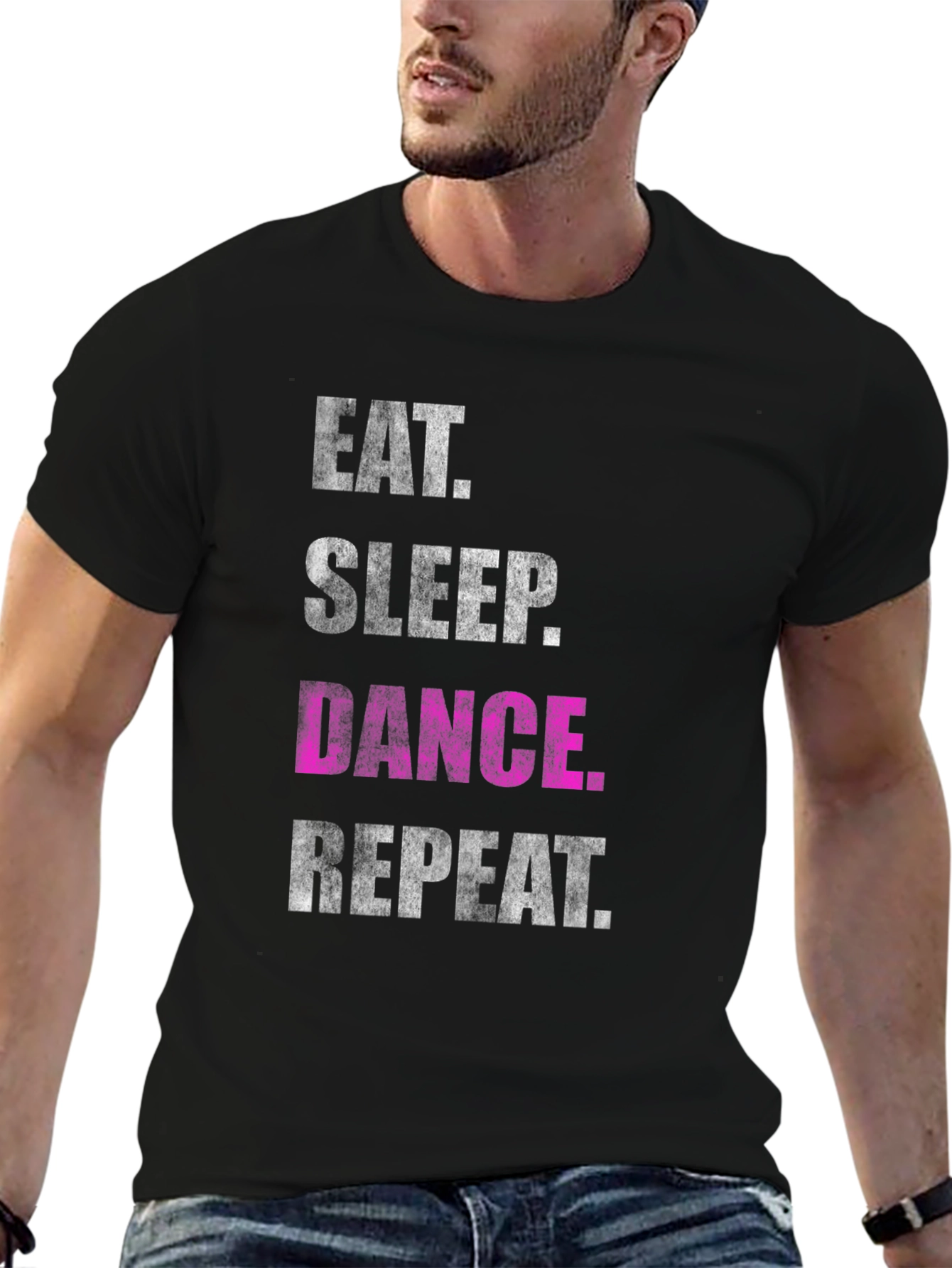 Black Eat Sleep Dance Repeat Black T-Shirt view 6