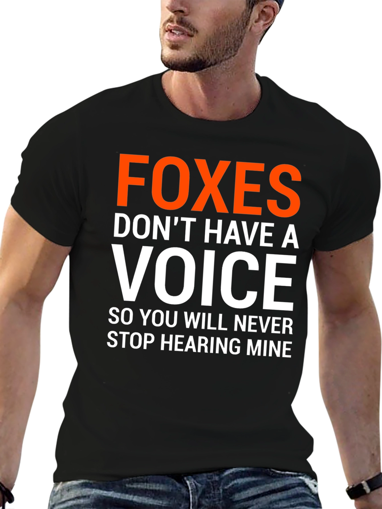 Black Foxes Don't Have A Voice Graphic Tee view 6