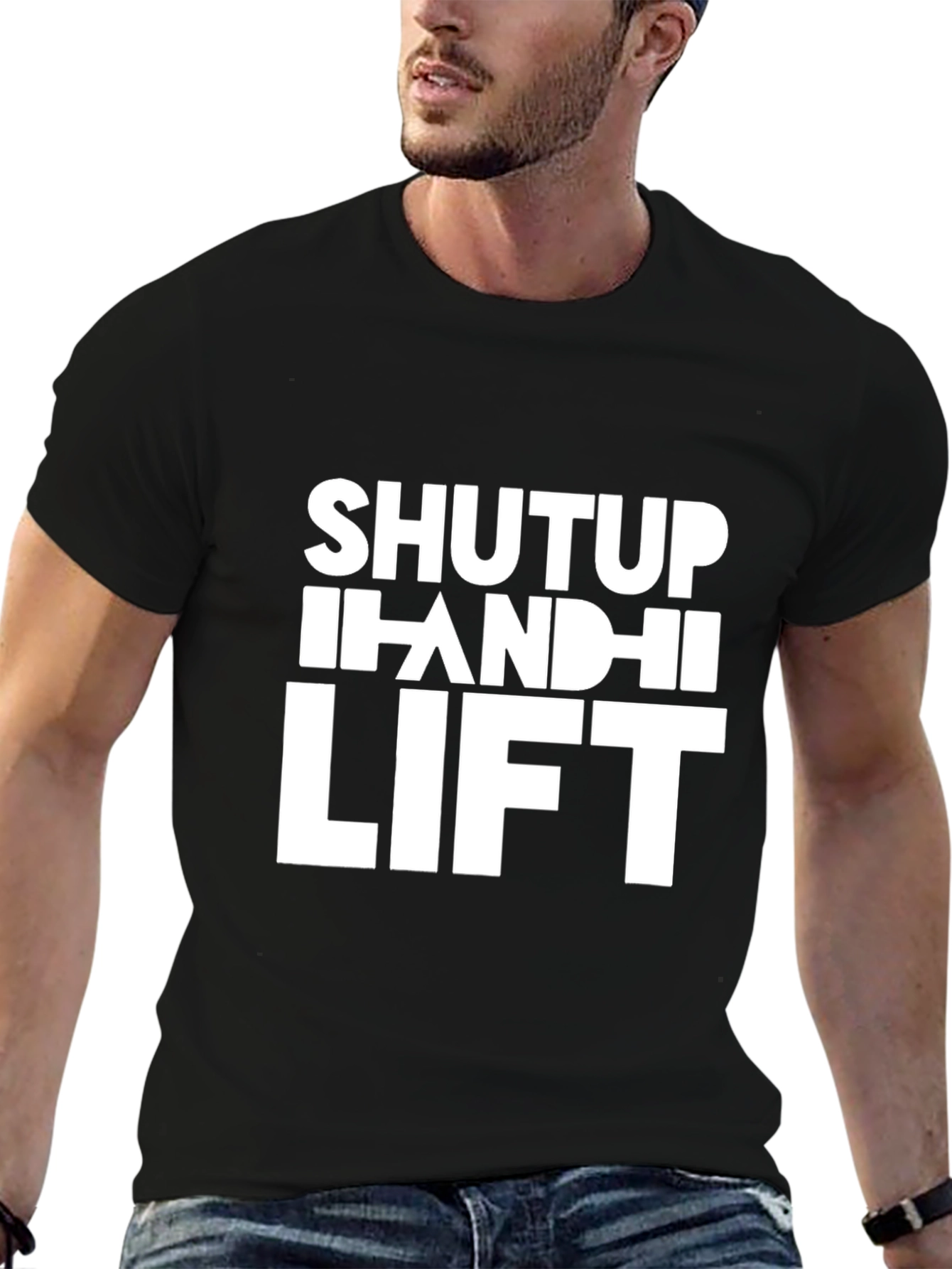 Black Shut Up and Lift - Men's Graphic Tee view 6