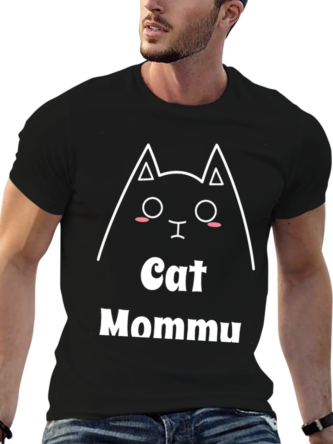Black Cat Mommu T-Shirt - Cute Graphic Tee view 6