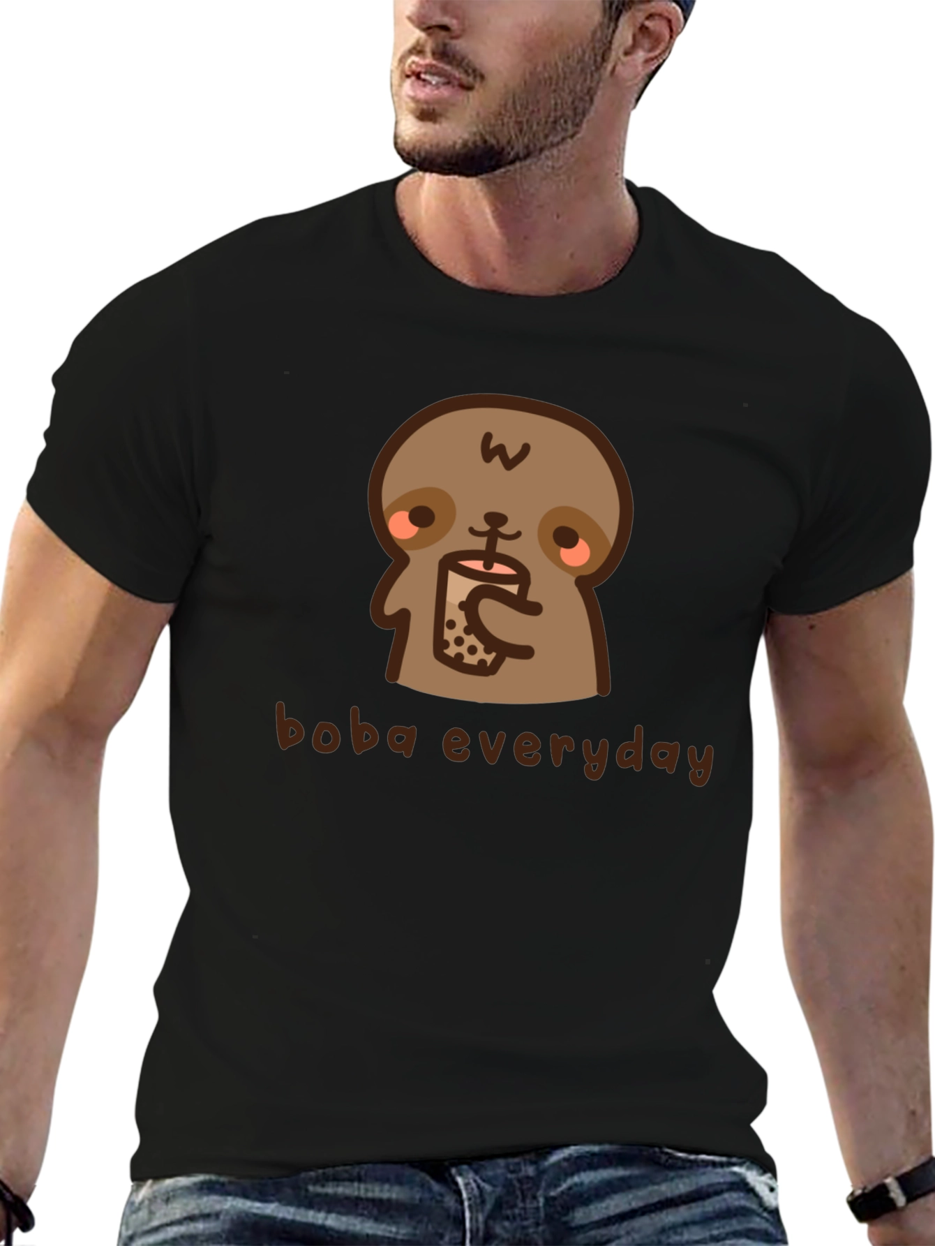 Black Sloth Boba Everyday Graphic Tee view 6