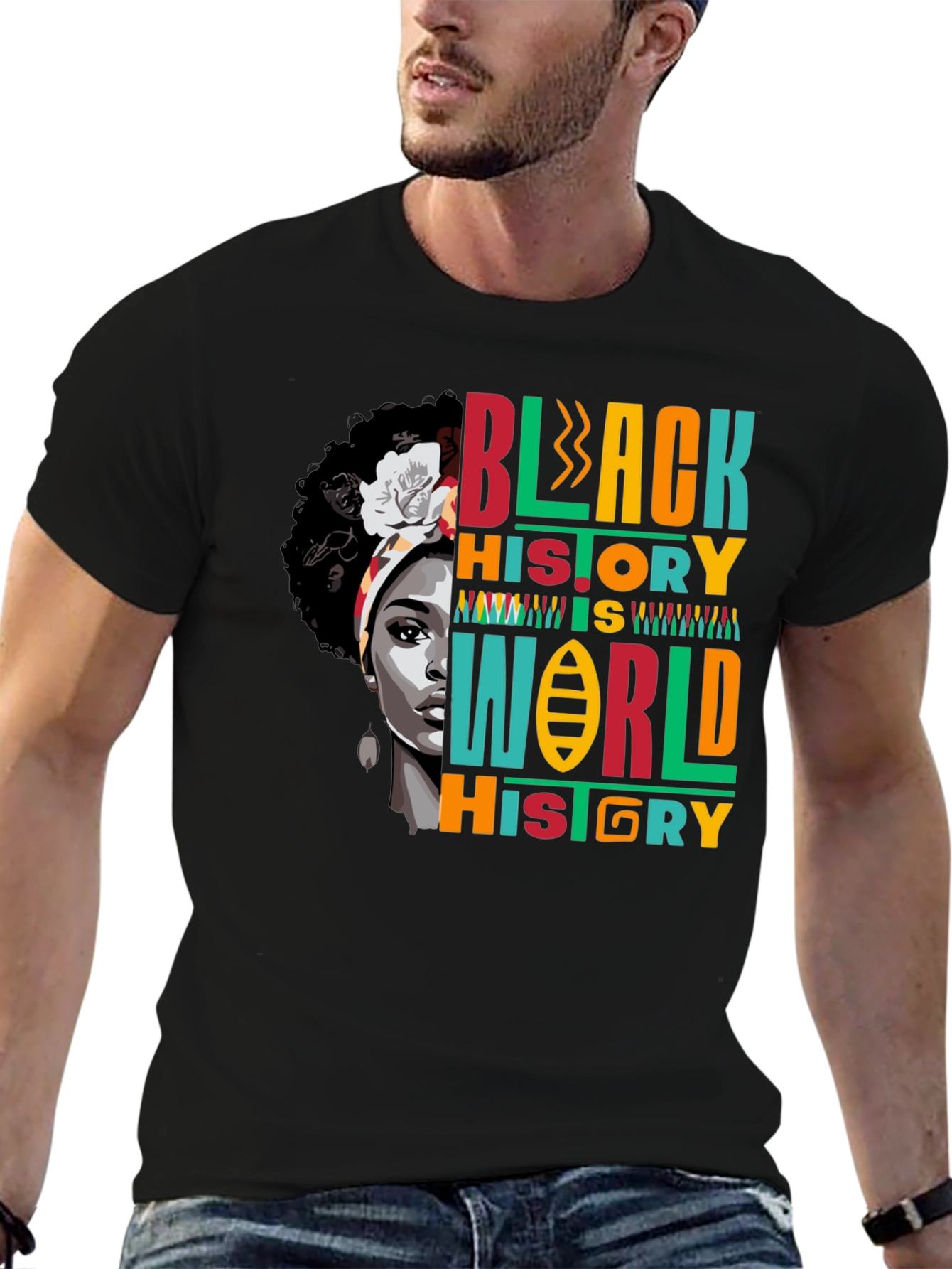 Black Black History is World History T-Shirt view 6