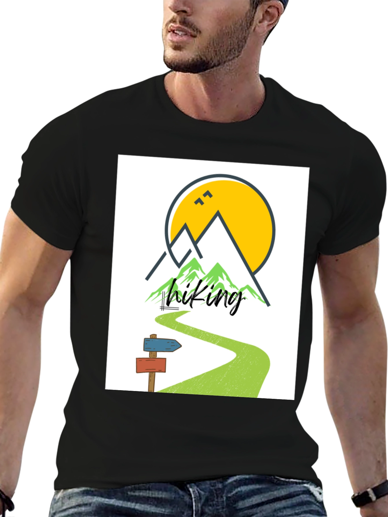 Black Hiking Adventure T-Shirt - Nature Explorer Tee view 6