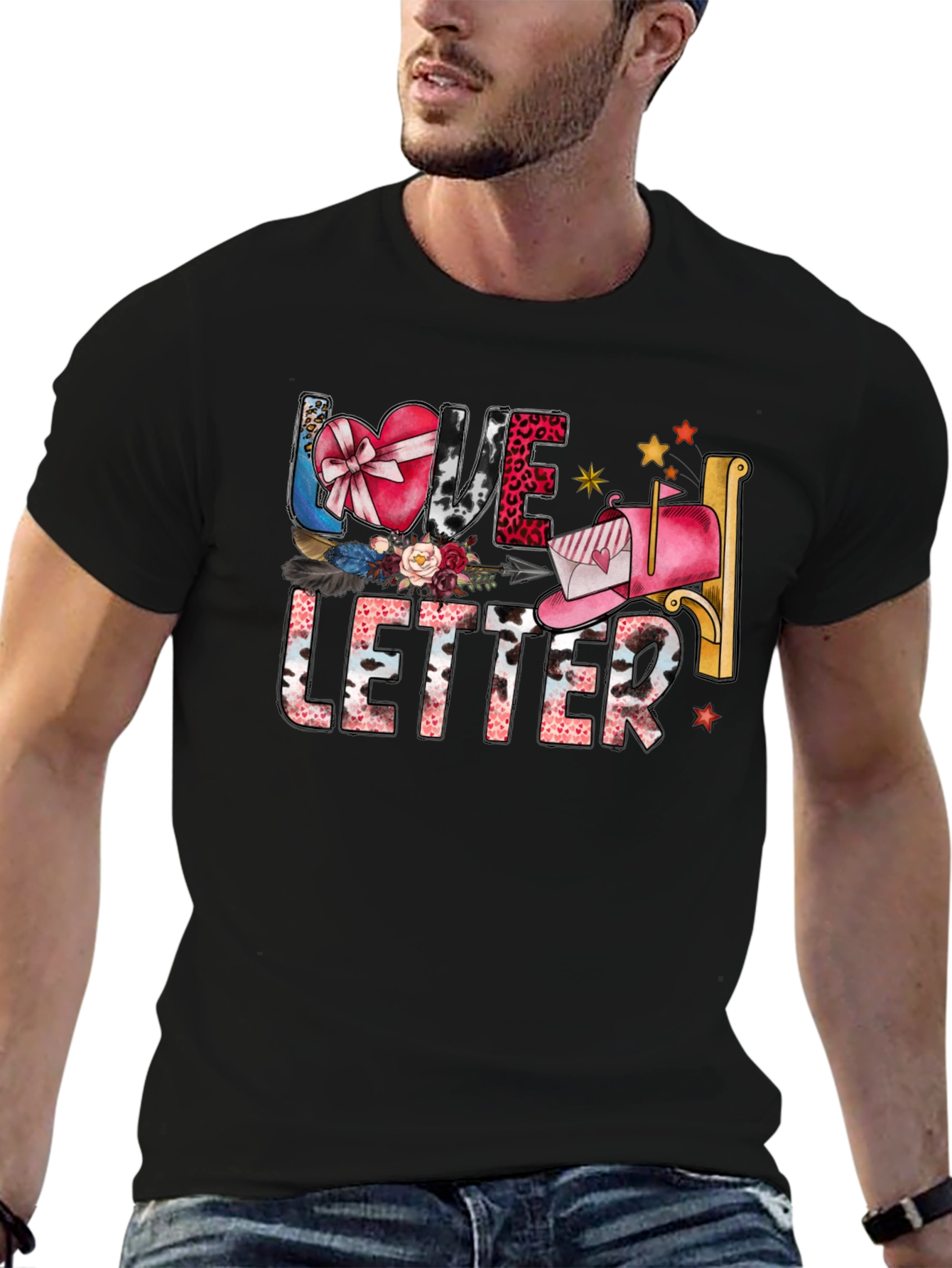 Black Love Letter Graphic T-Shirt view 6