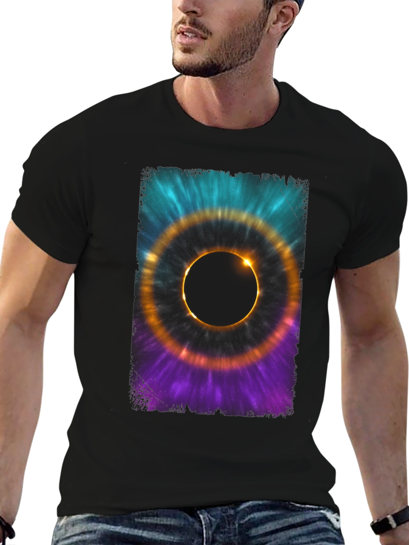 Black Total Solar Eclipse Graphic T-Shirt view 6