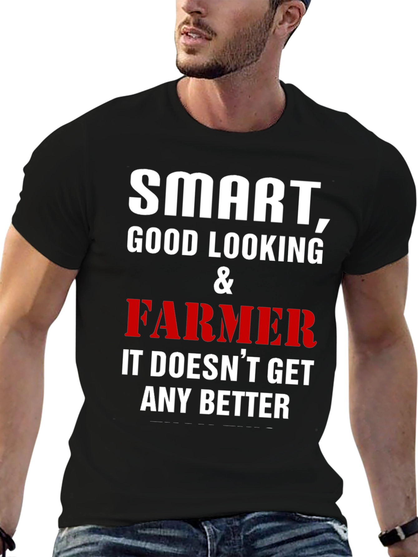 Black Smart Good Looking Farmer T-Shirt view 6