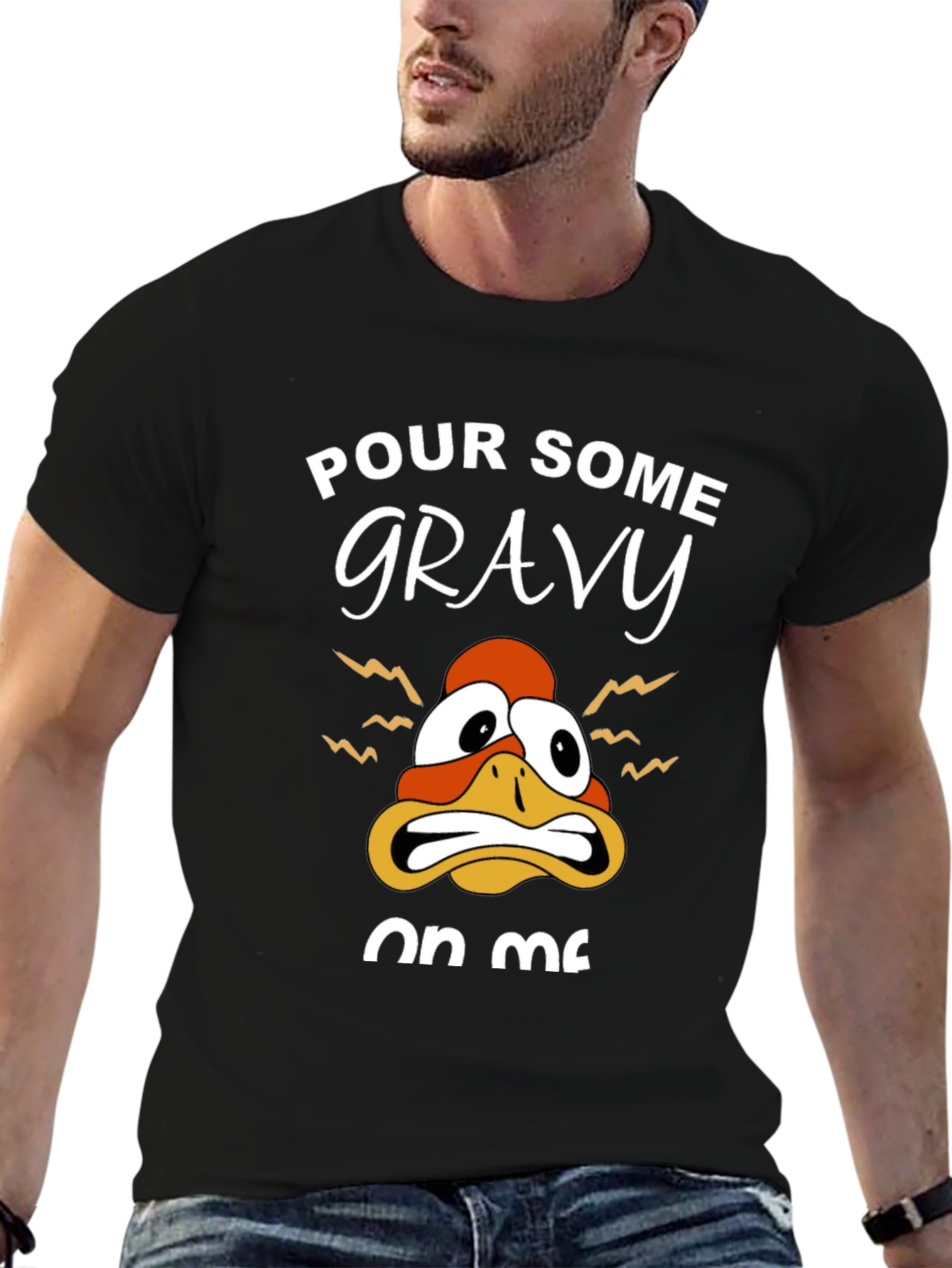 Black Pour Some Gravy On Me Thanksgiving T-Shirt view 6