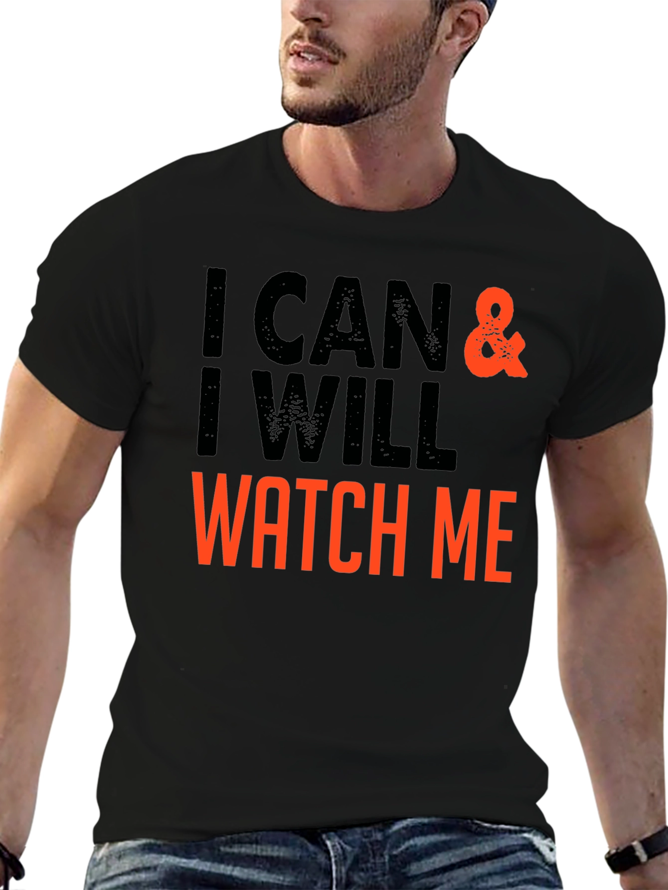 Black I Can & I Will - Motivational T-Shirt view 6