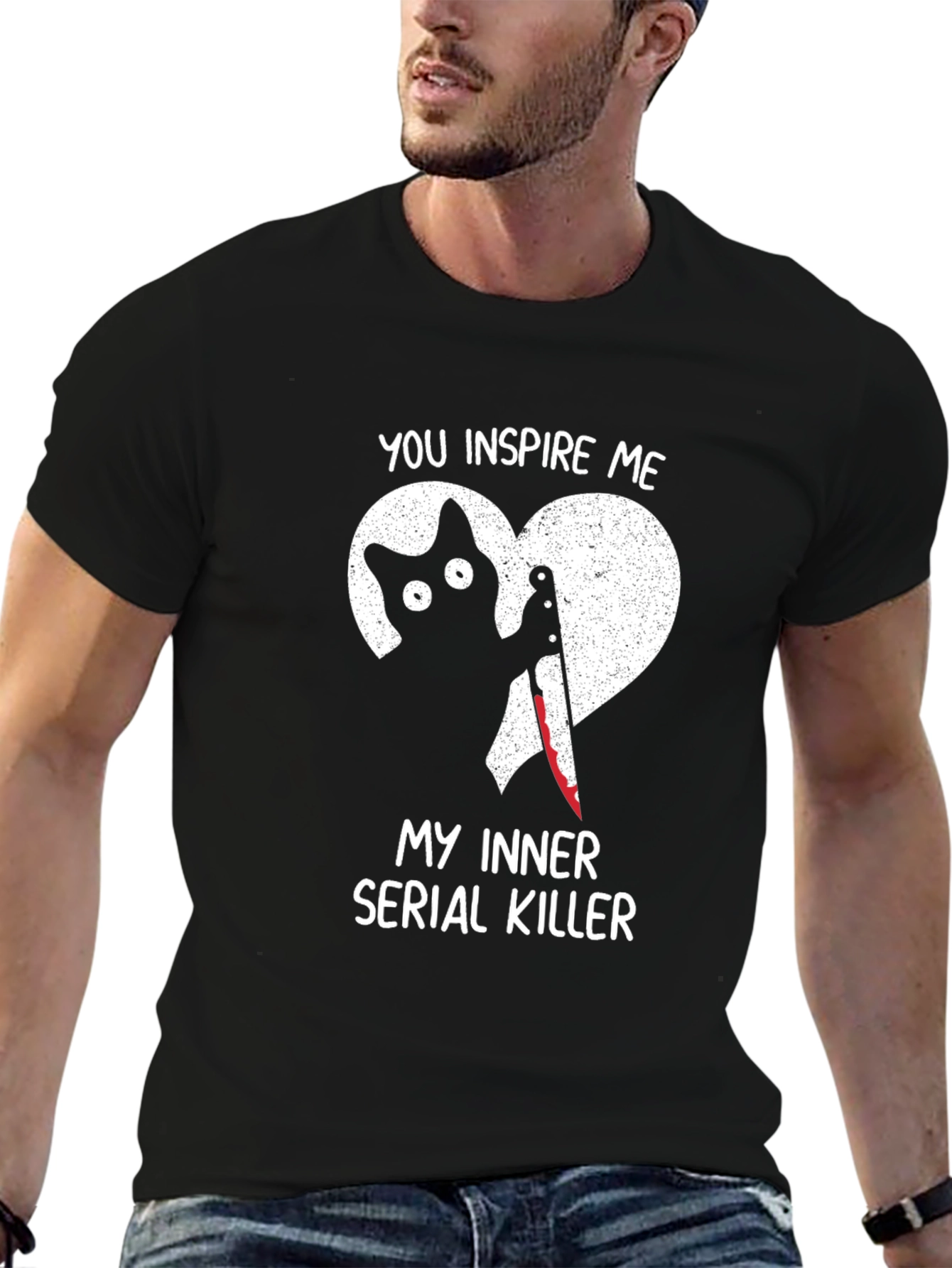Black Cat Serial Killer T-Shirt - You Inspire Me view 6