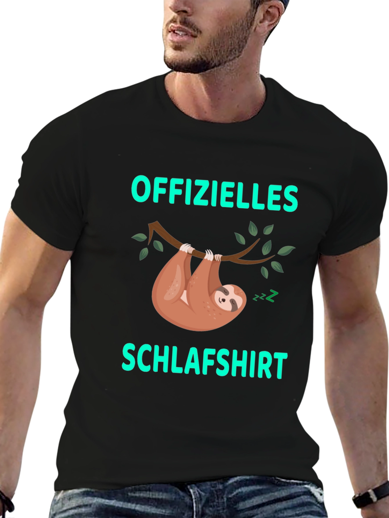 Black Official Sleep Shirt - Sloth Tee view 6