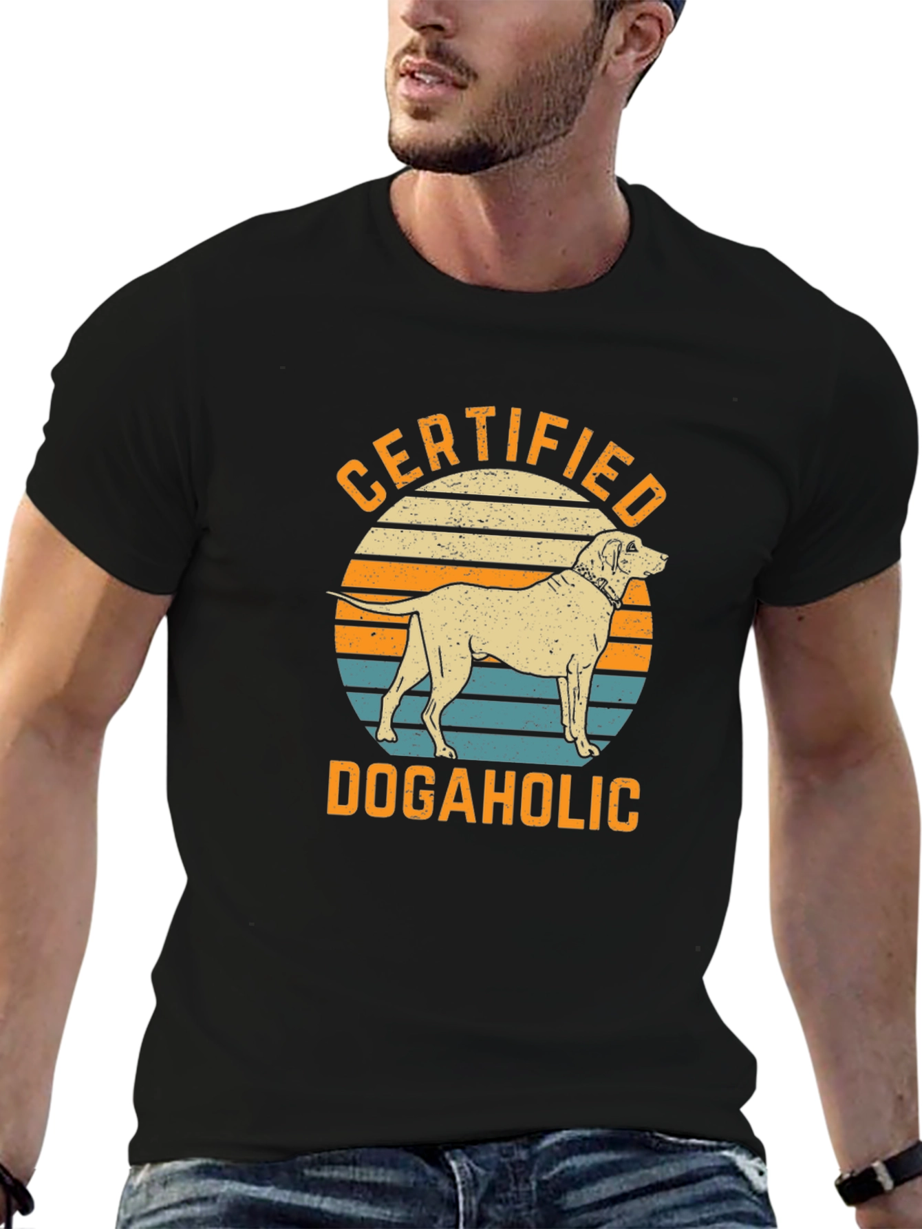 Black Certified Dogaholic Graphic T-Shirt view 6