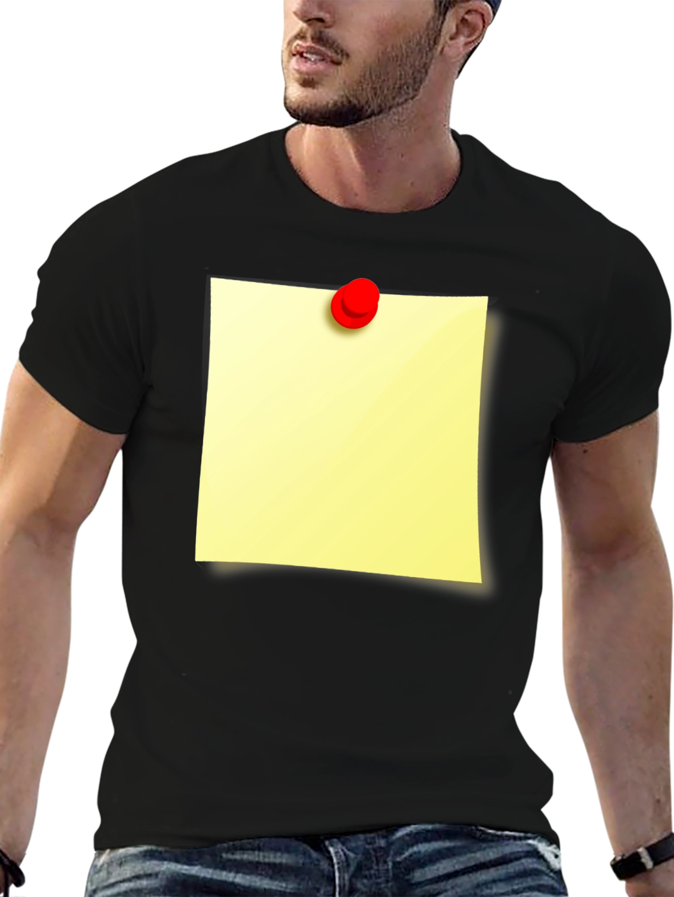 Black Sticky Note Graphic T-Shirt - Unique Novelty Tee view 6