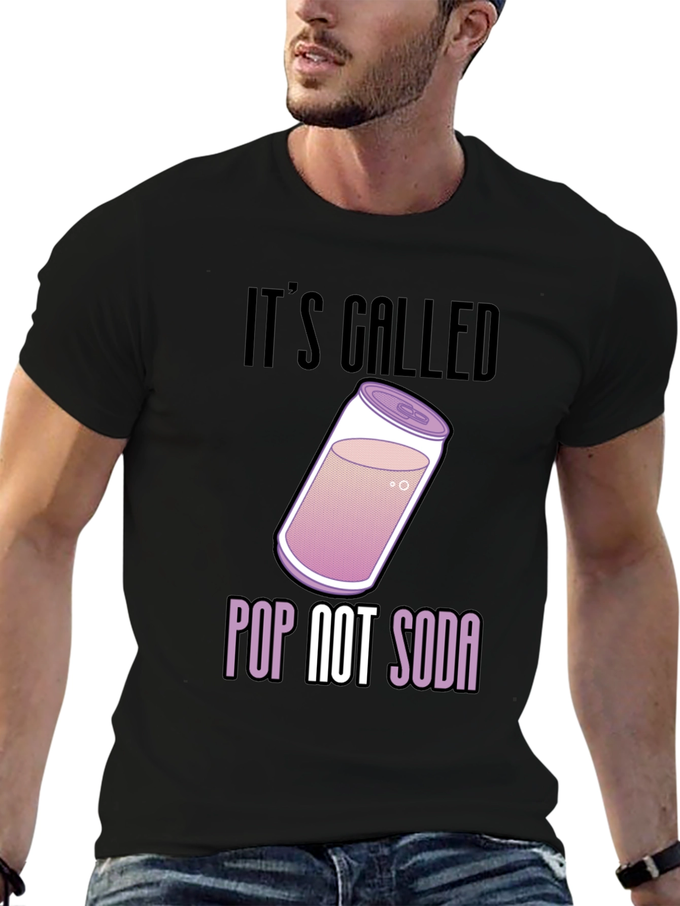 Black It's Called Pop Not Soda T-Shirt view 6