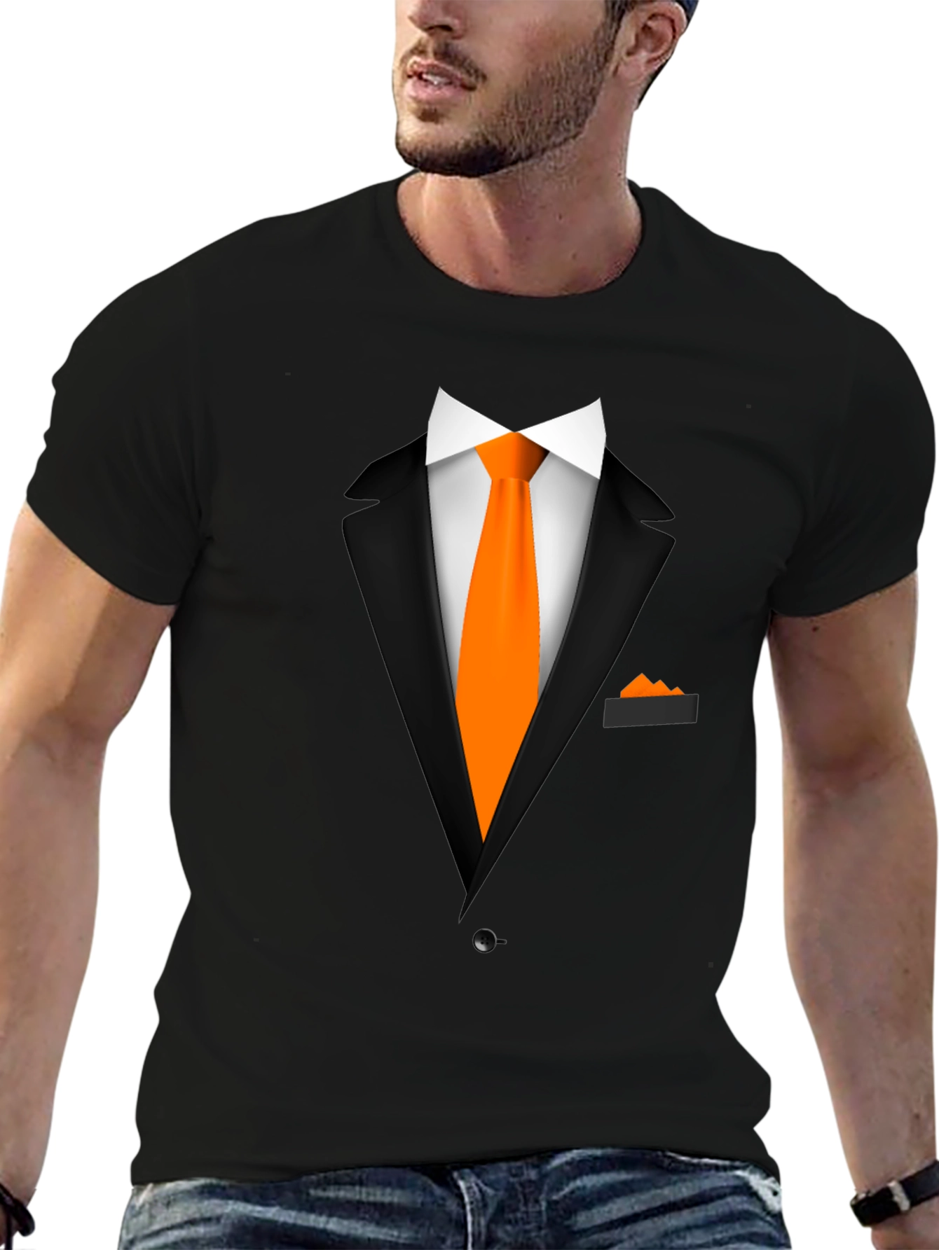Black Suit & Tie Graphic Tee -  Formal Fun view 6