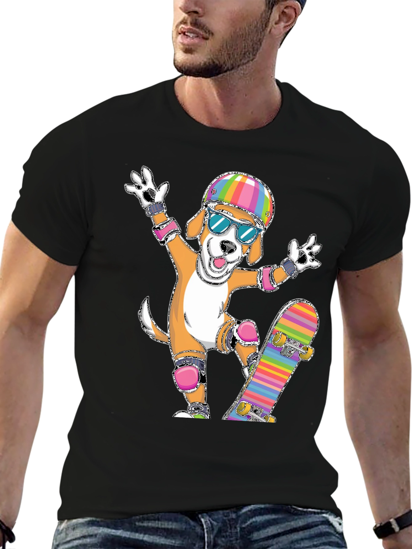 Black Dog Skateboarder Graphic Tee view 6