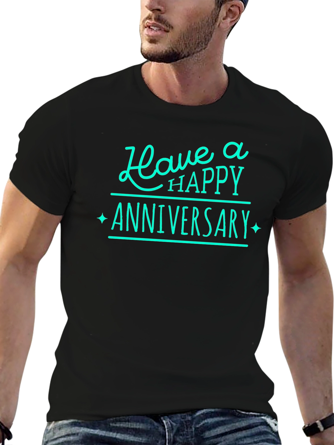 Black Have a Happy Anniversary T-Shirt view 6