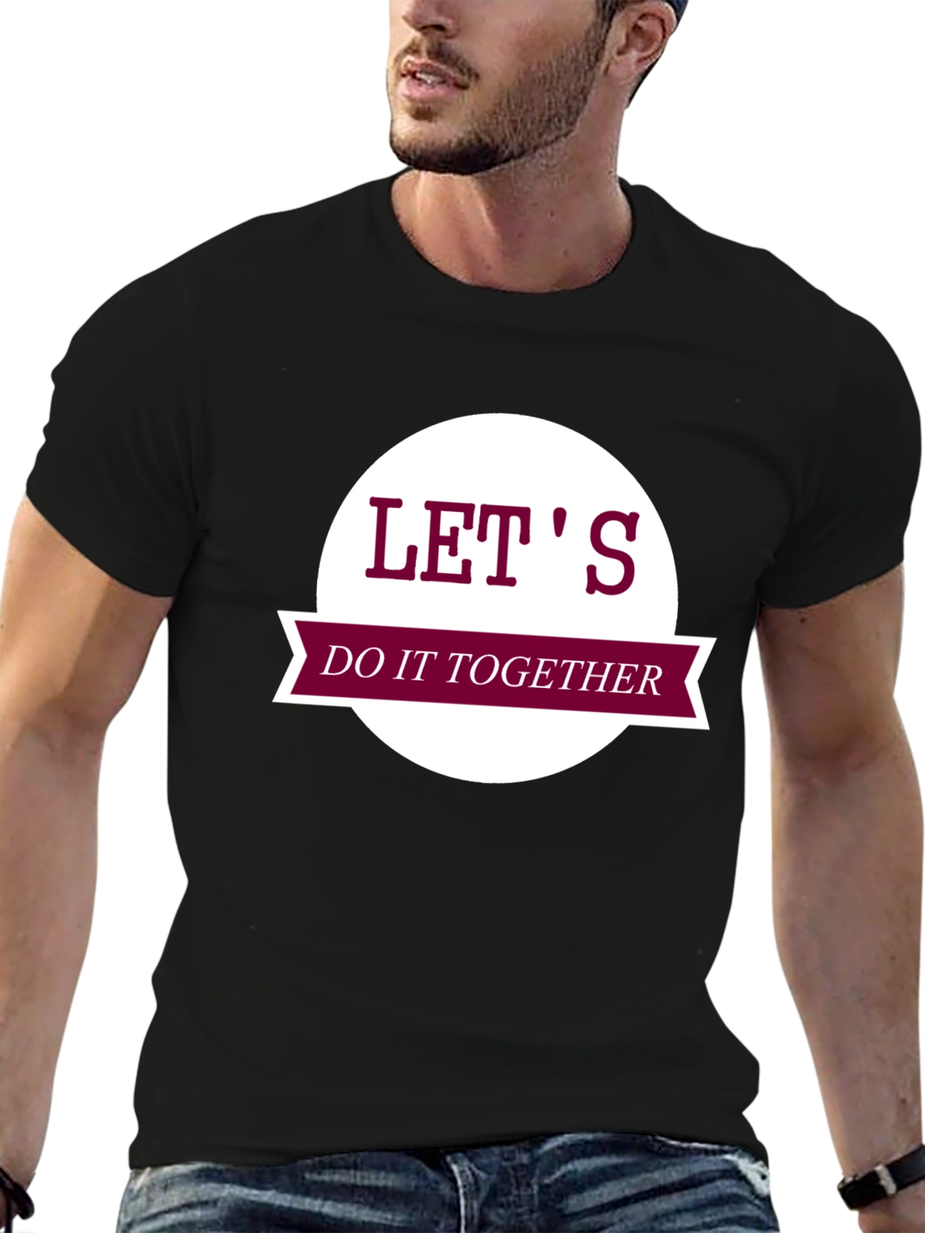 Black Let's Do It Together Graphic Tee view 6