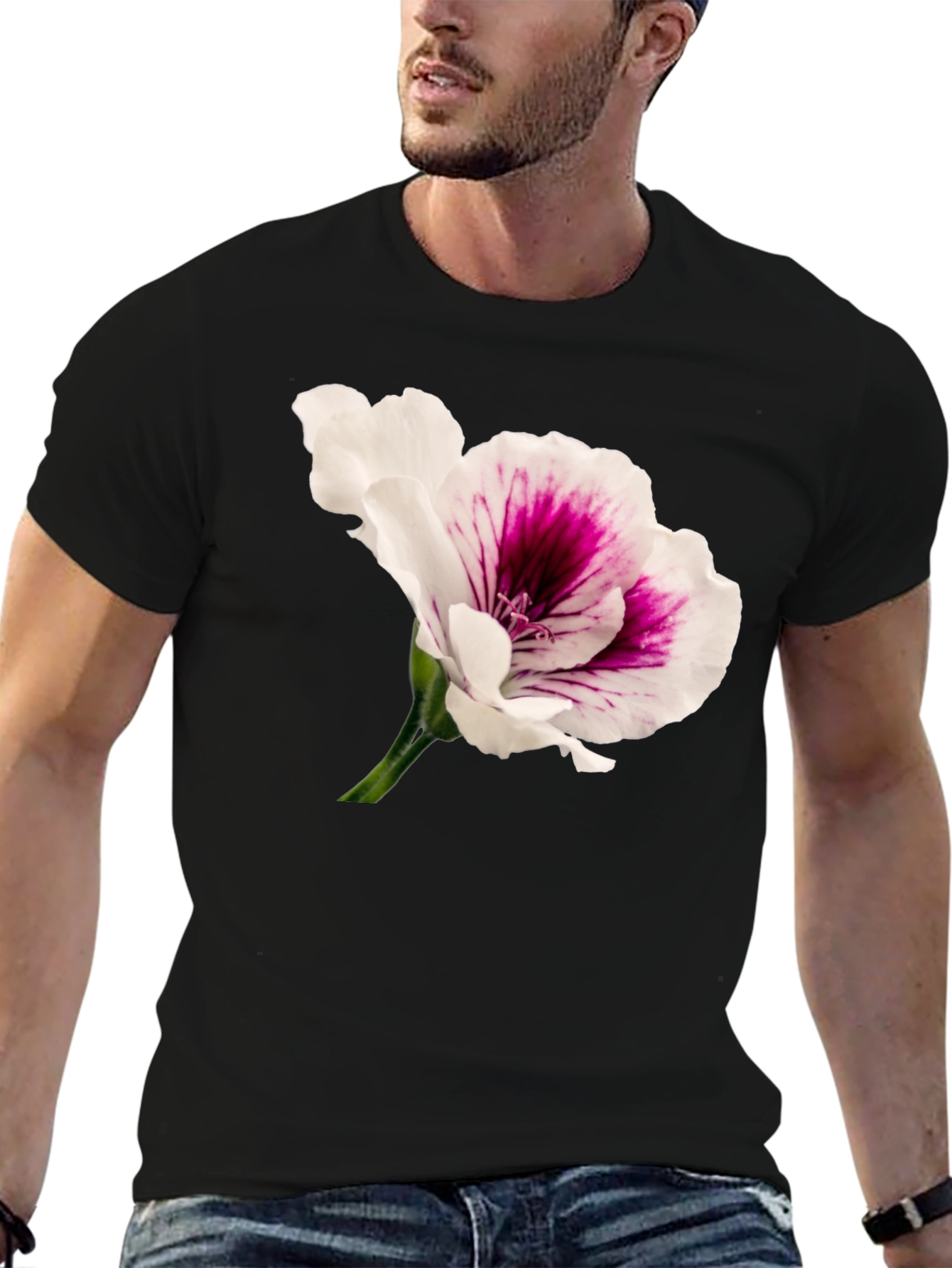 Black Floral Print T-Shirt view 6