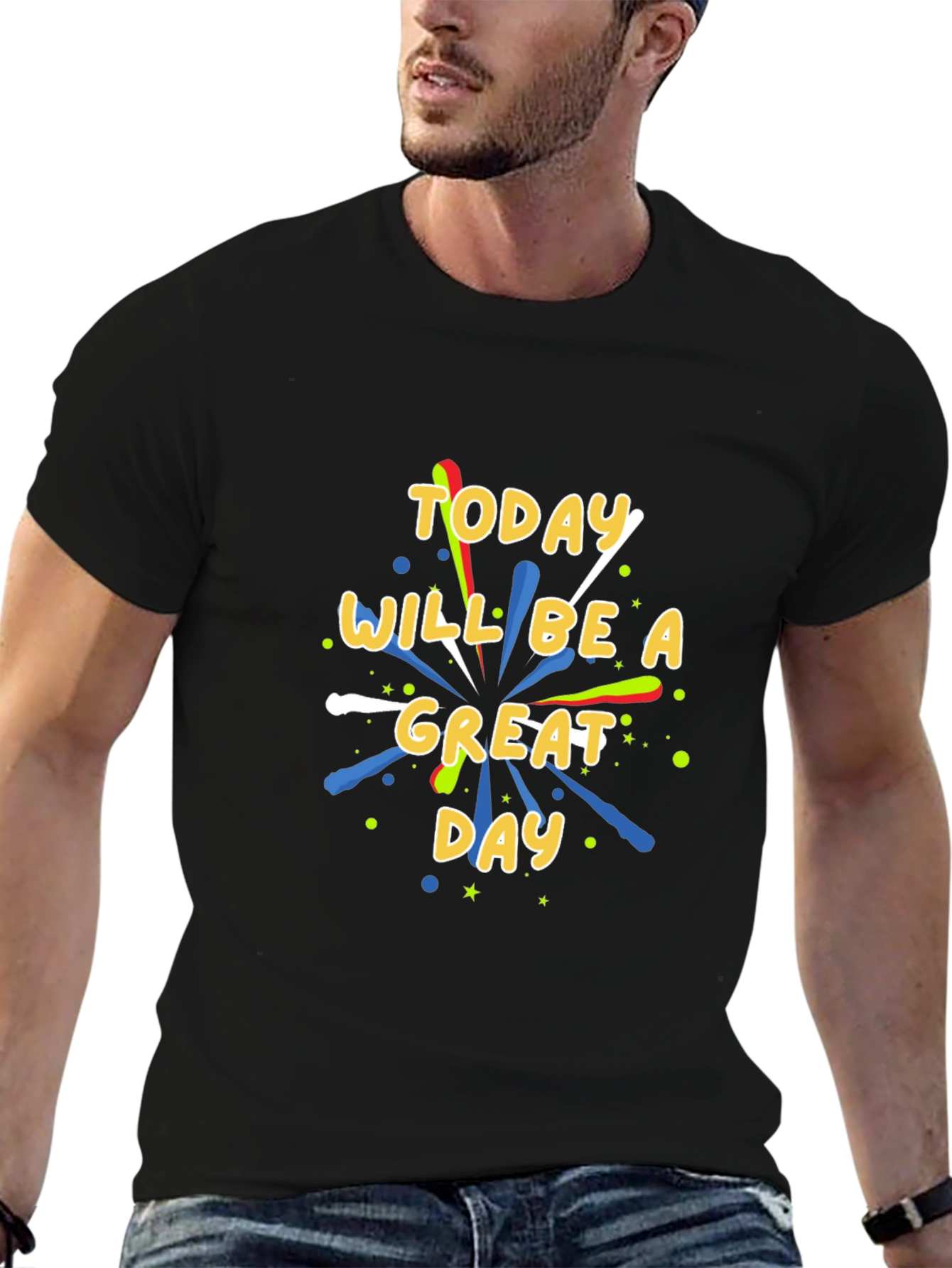 Black Today Will Be A Great Day Graphic T-Shirt view 6