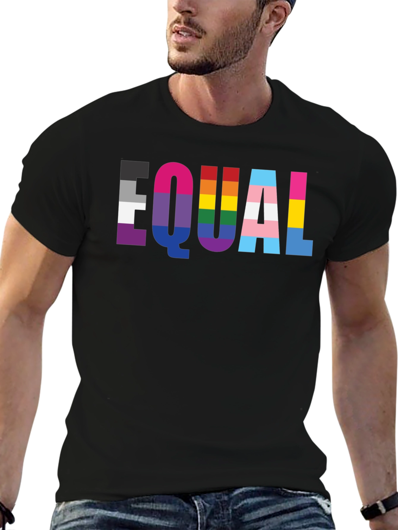 Black EQUAL Pride LGBTQ+ Graphic Tee view 6