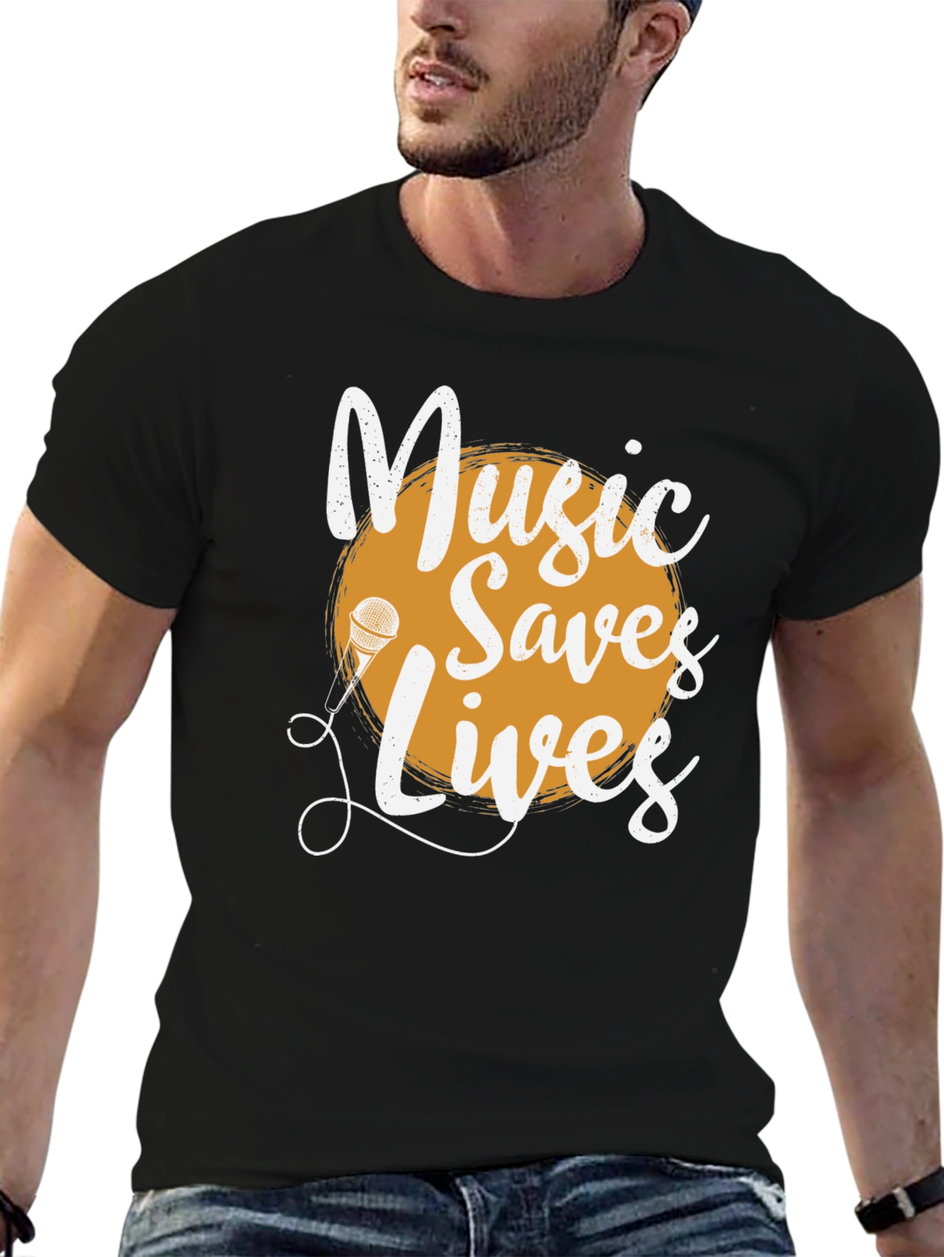 Black Music Saves Lives Graphic Tee view 6
