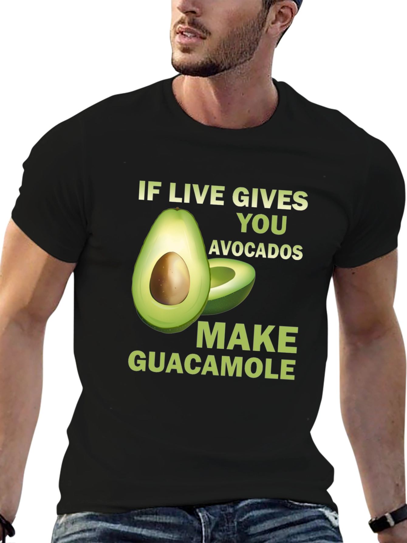 Black Avocado Guacamole Graphic Tee - Funny Foodie T-Shirt view 6
