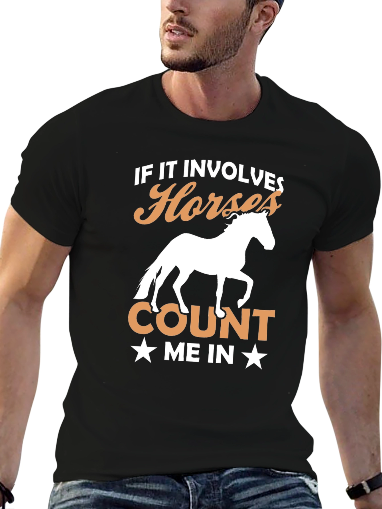 Black Horse Lover T-Shirt - If It Involves Horses view 6