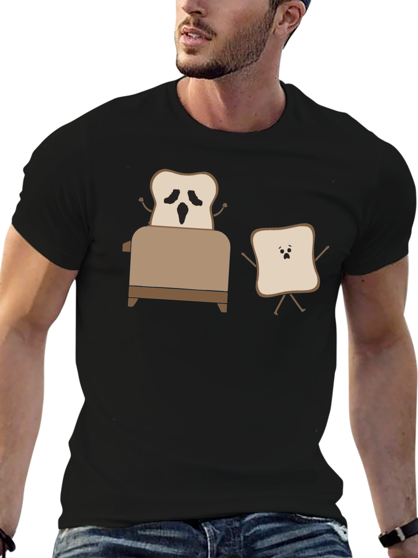 Black Funny Toast T-Shirt: Toaster Escape! view 6