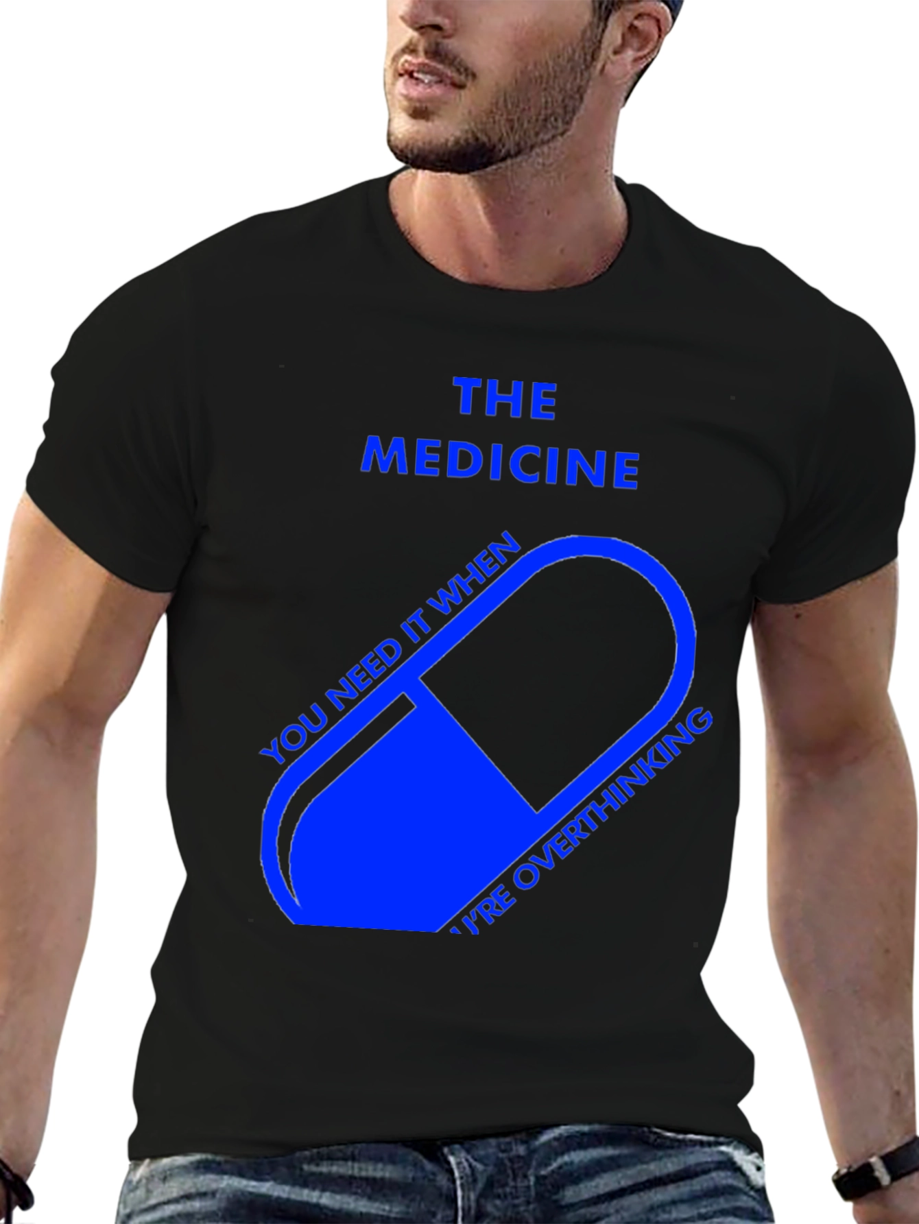 Black The Medicine T-Shirt - Overthinking Relief view 6
