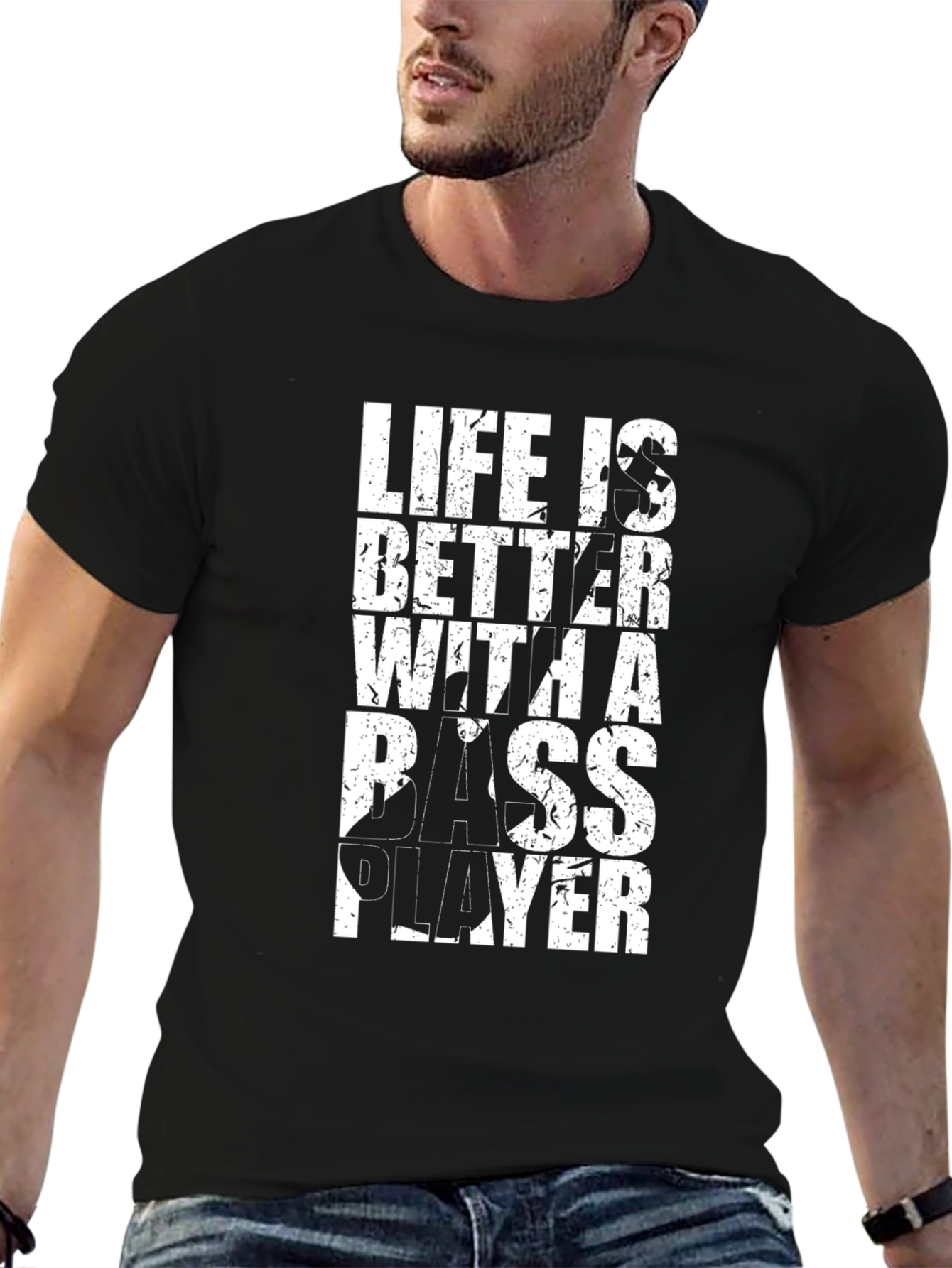 Black Life is Better with a Bass Player T-Shirt view 6