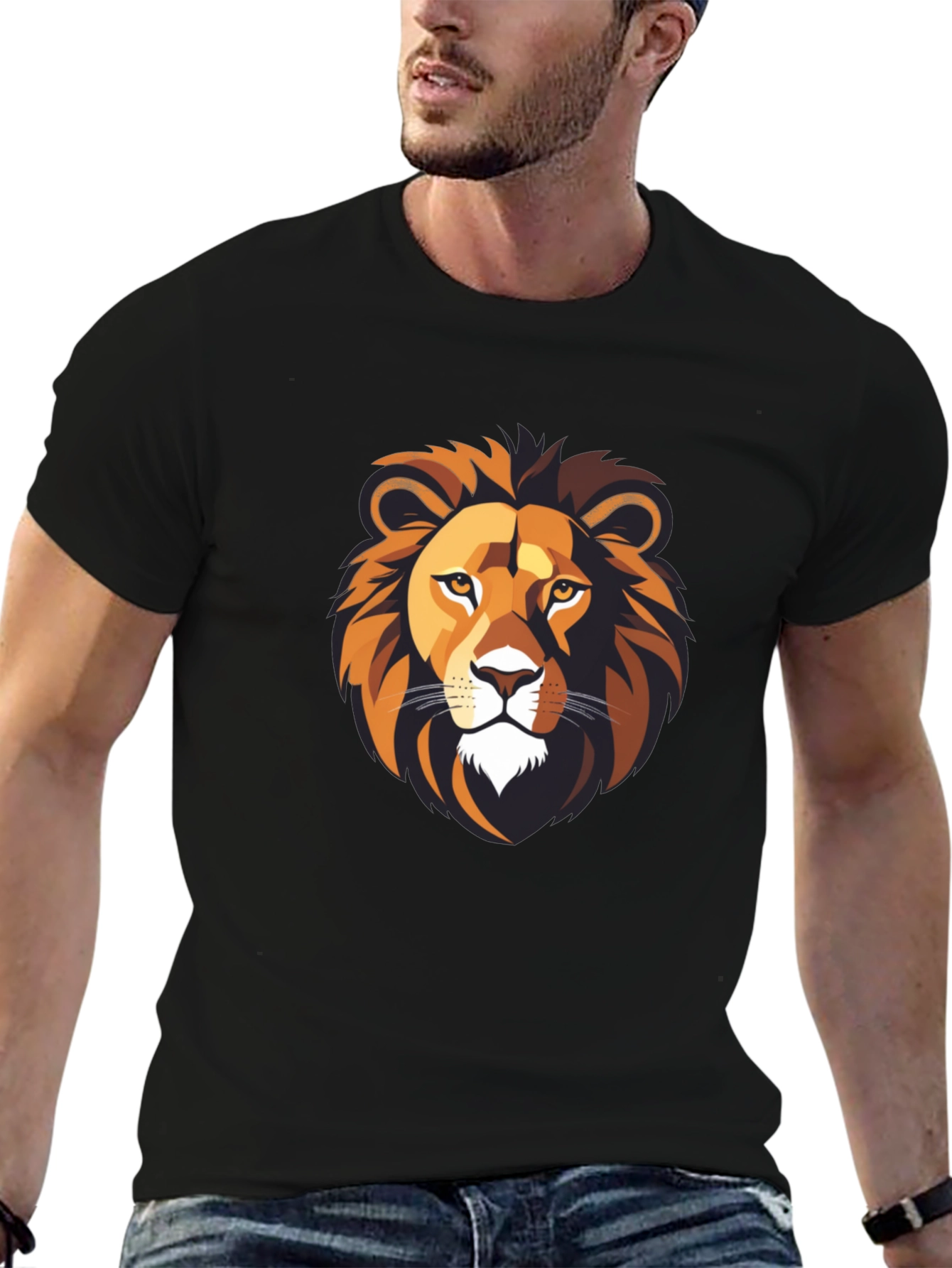 Black Lion Graphic Black T-Shirt - Bold Style view 6