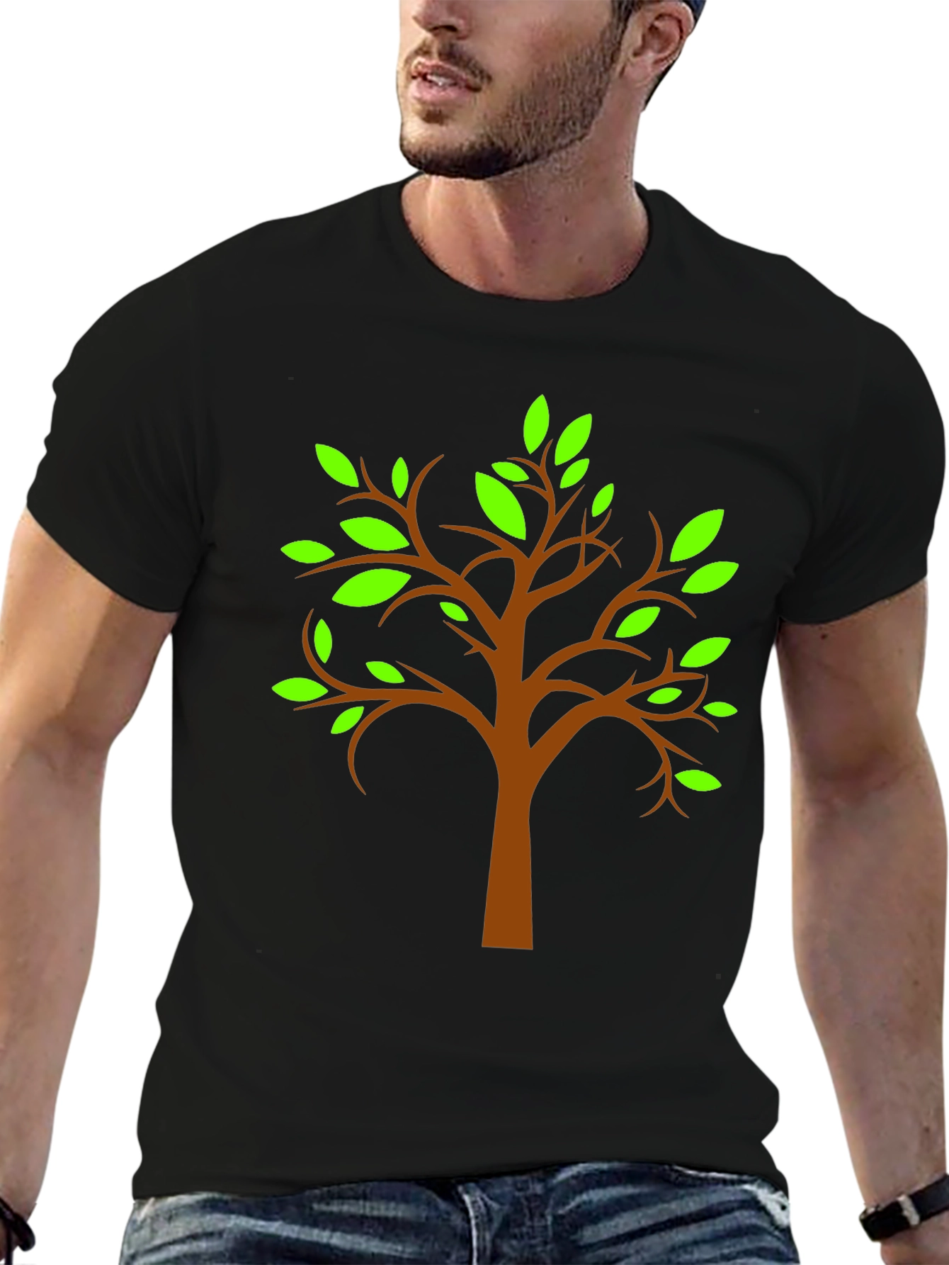 Black Nature Tree Graphic Tee - Stylish Black T-Shirt view 6