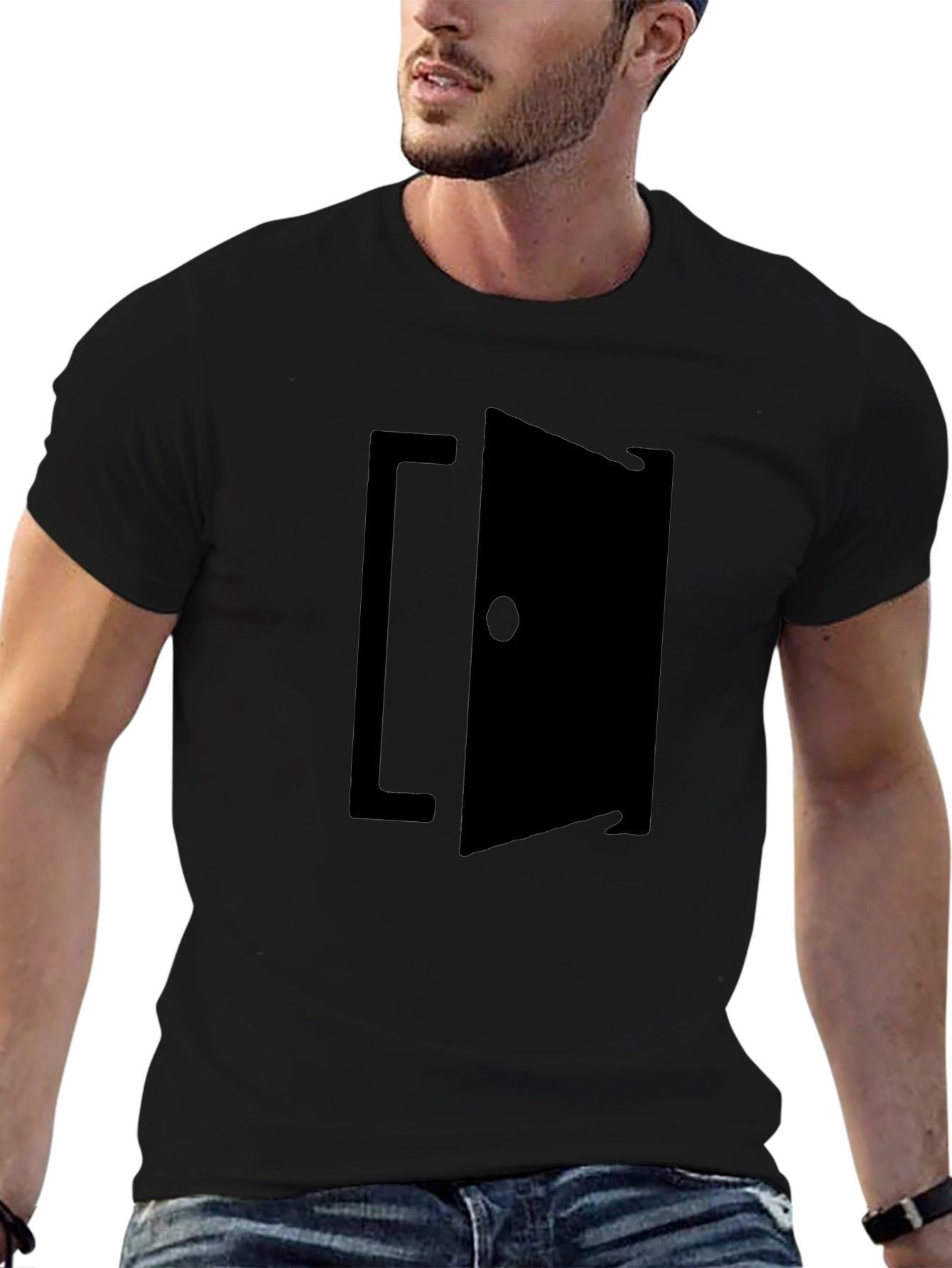 Black Open Door Graphic Tee - Black view 6