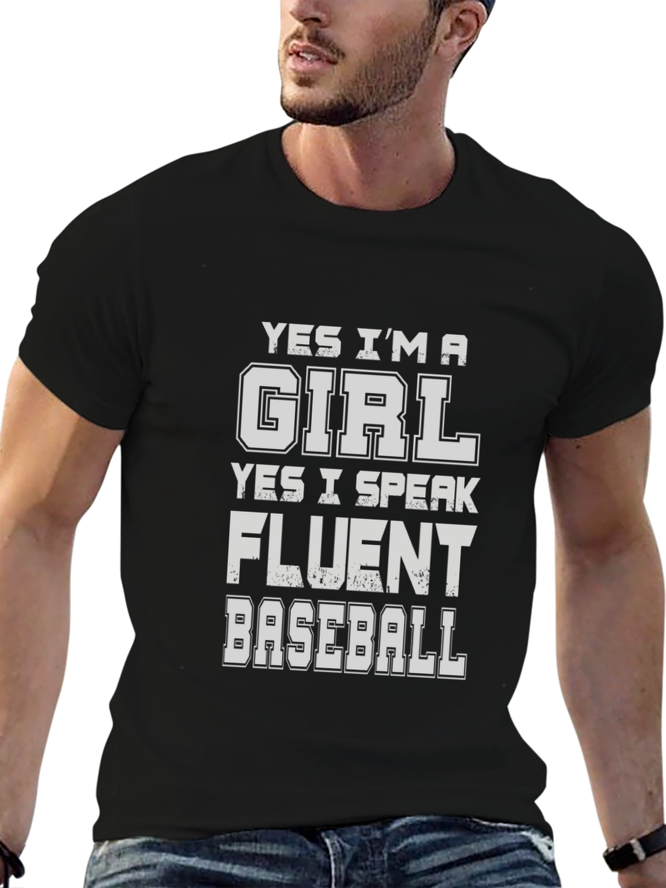 Black Fluent Baseball Girl Black T-Shirt view 6