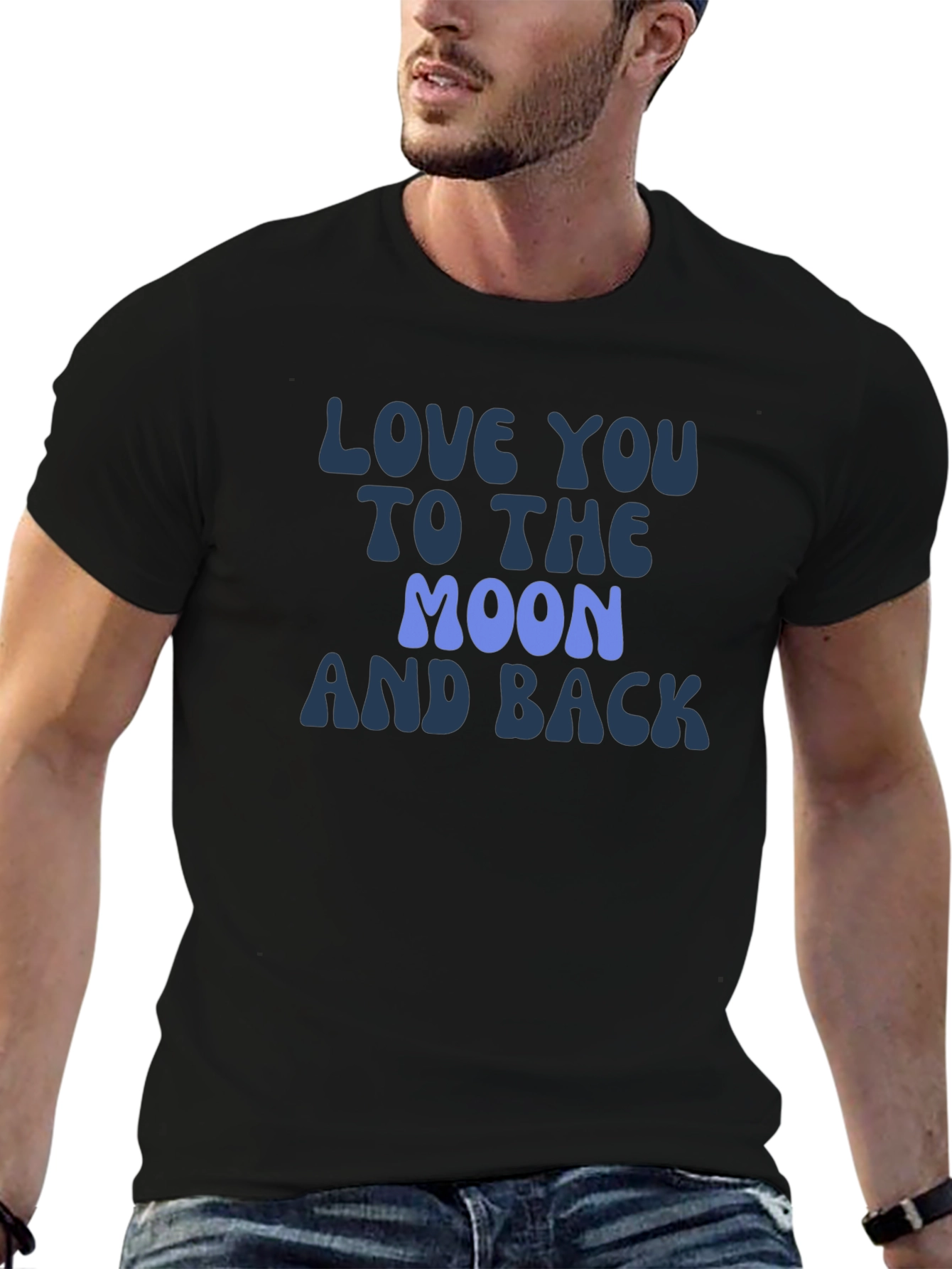 Black Love You To The Moon and Back Graphic Tee view 6