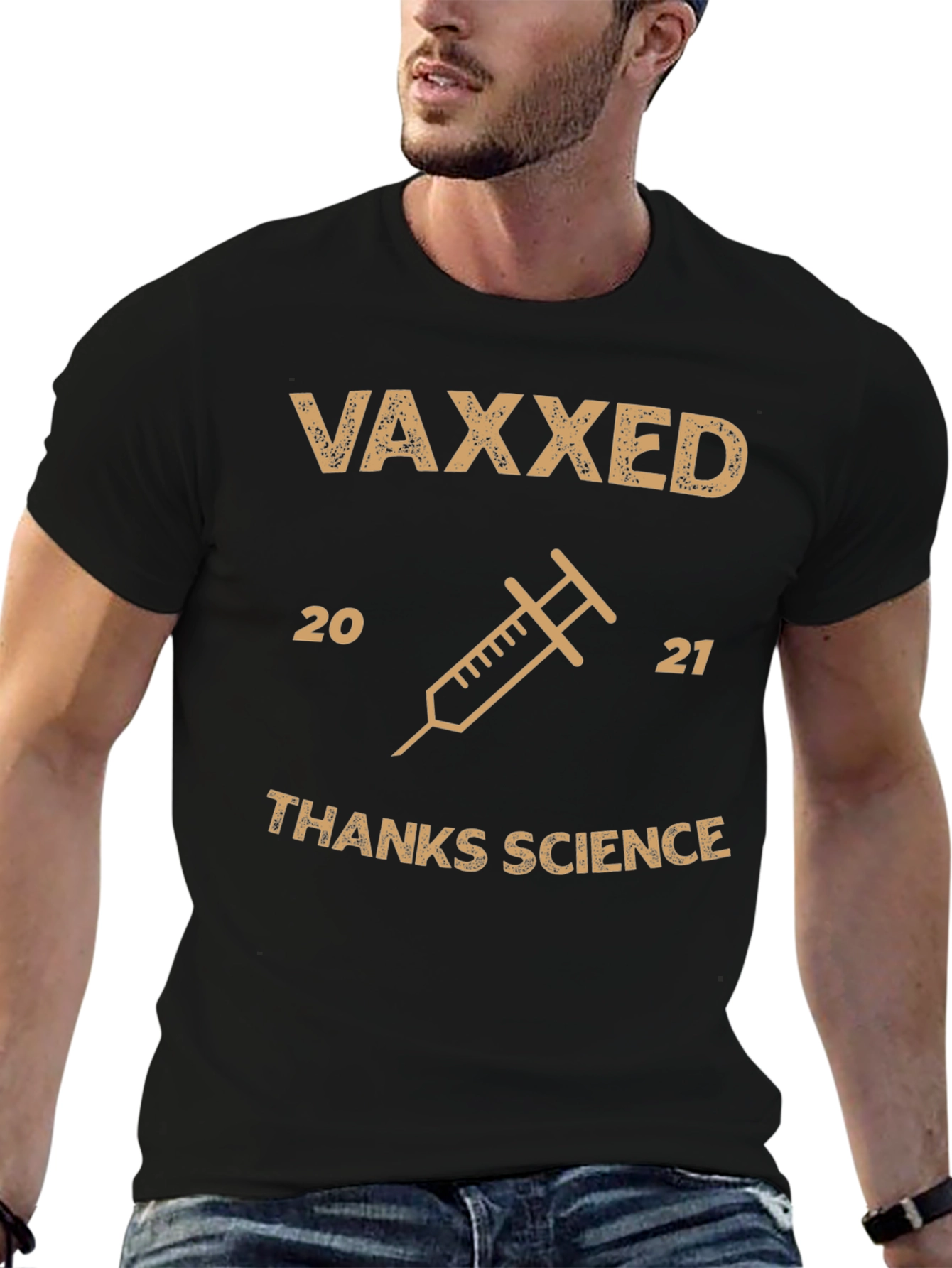 Black Vaxxed Thanks Science T-Shirt view 6